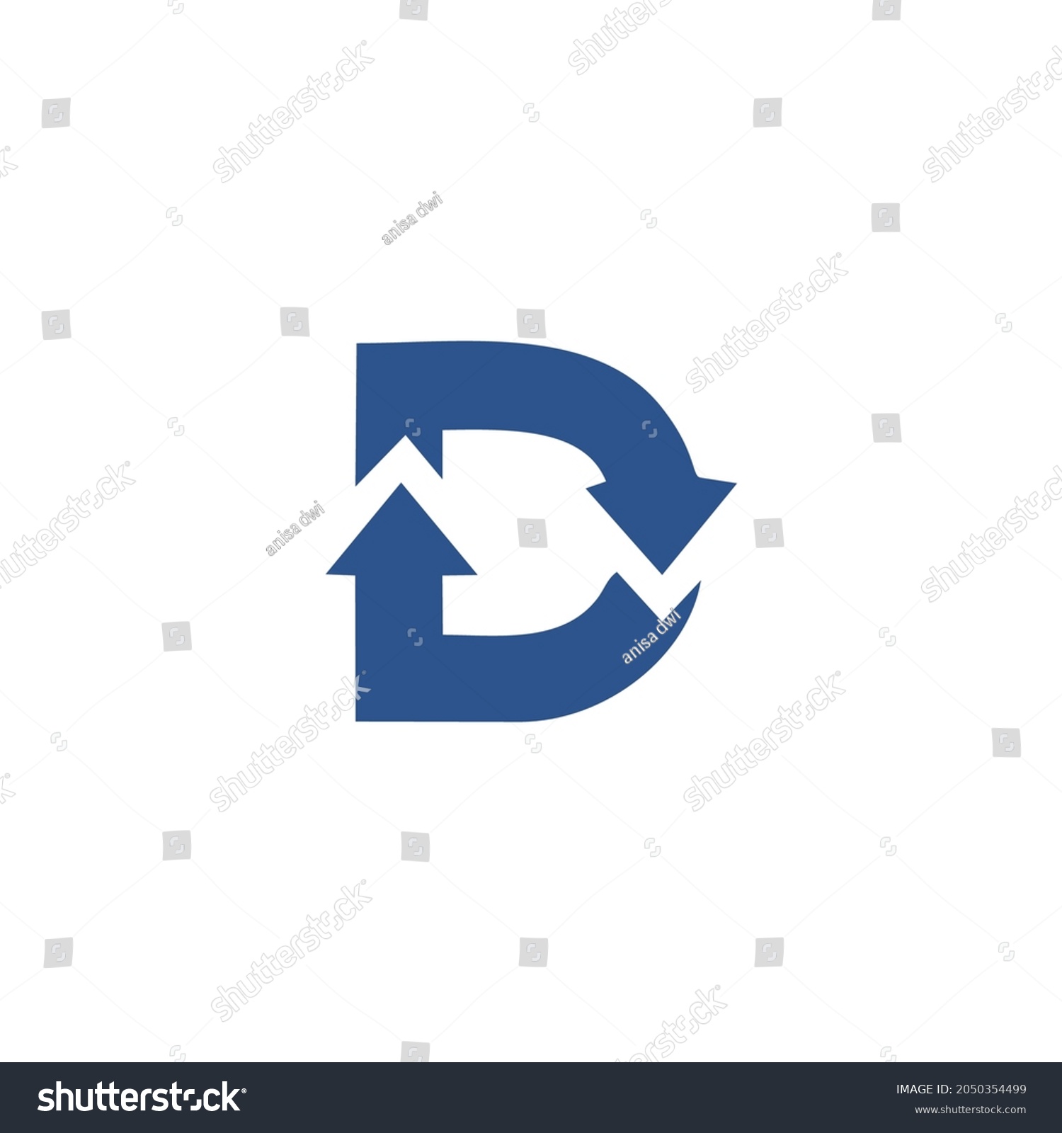 D Logo Simple Clean Elegance Stock Vector (Royalty Free) 2050354499 ...