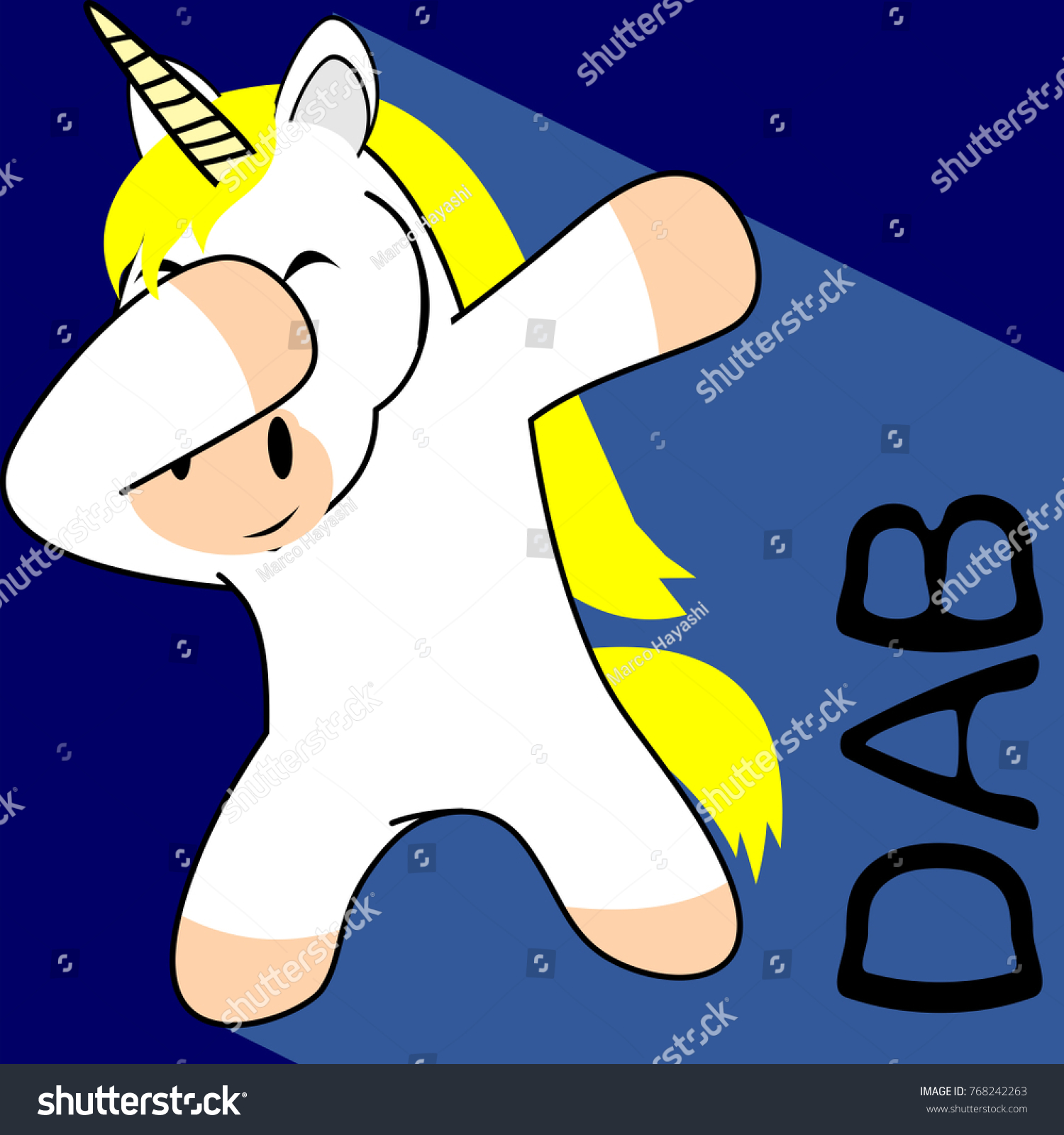 SVG of dab dabbing pose unicorn kid cartoon in vector format very easy to edit  svg