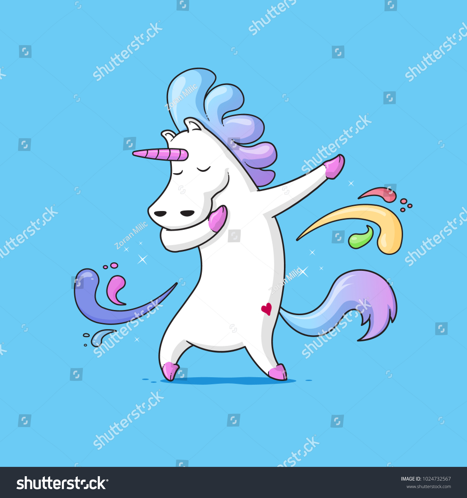 SVG of Dabbing Unicorn - Cute funny unicorn dancing dab vector cartoon illustration svg