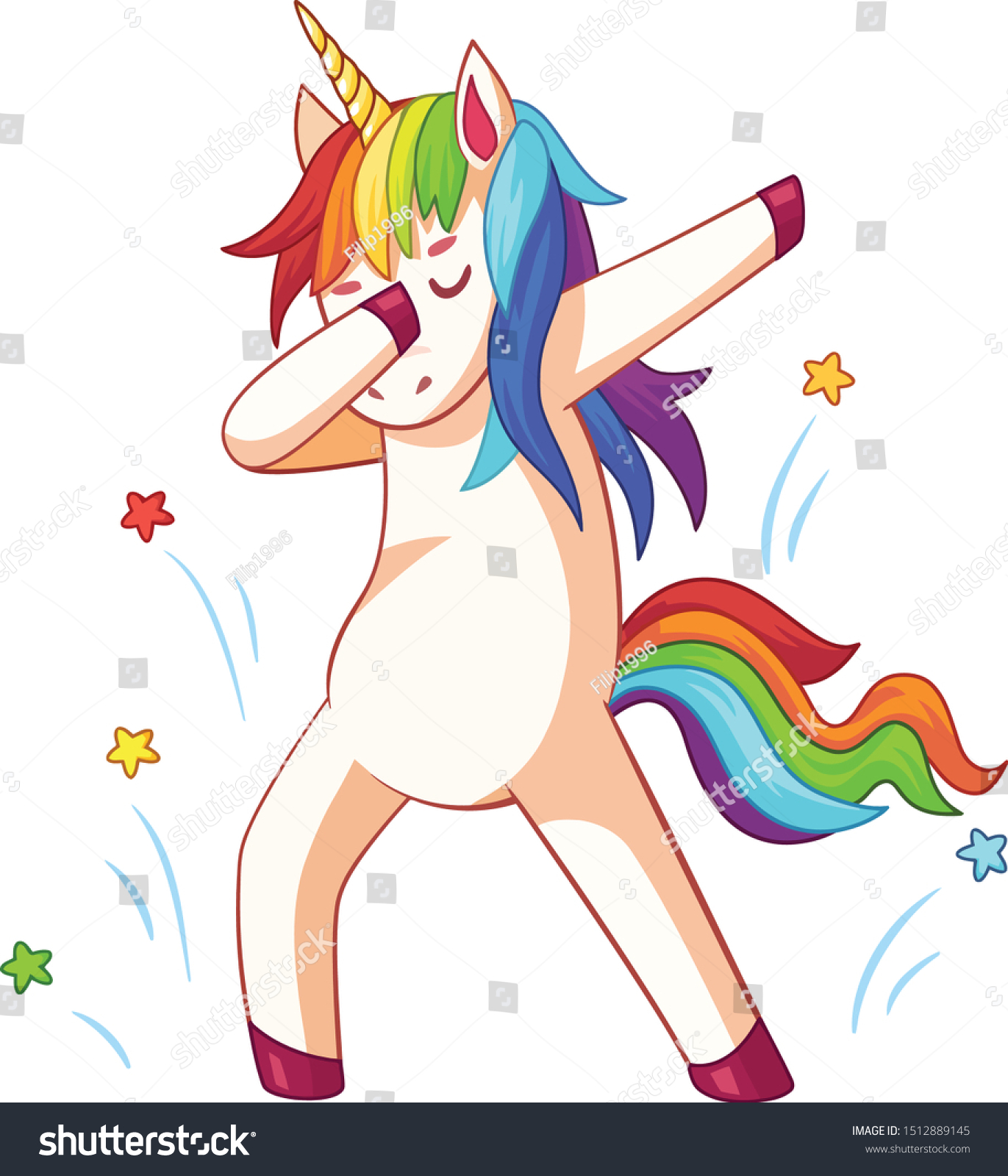 SVG of Dabbing unicorn dab dancing meme pose dreamy svg