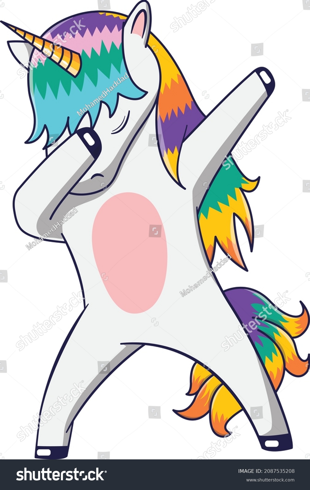SVG of Dabbing unicorn, Unicorn doing a dab dance, Funny dancing unicorn clipart svg