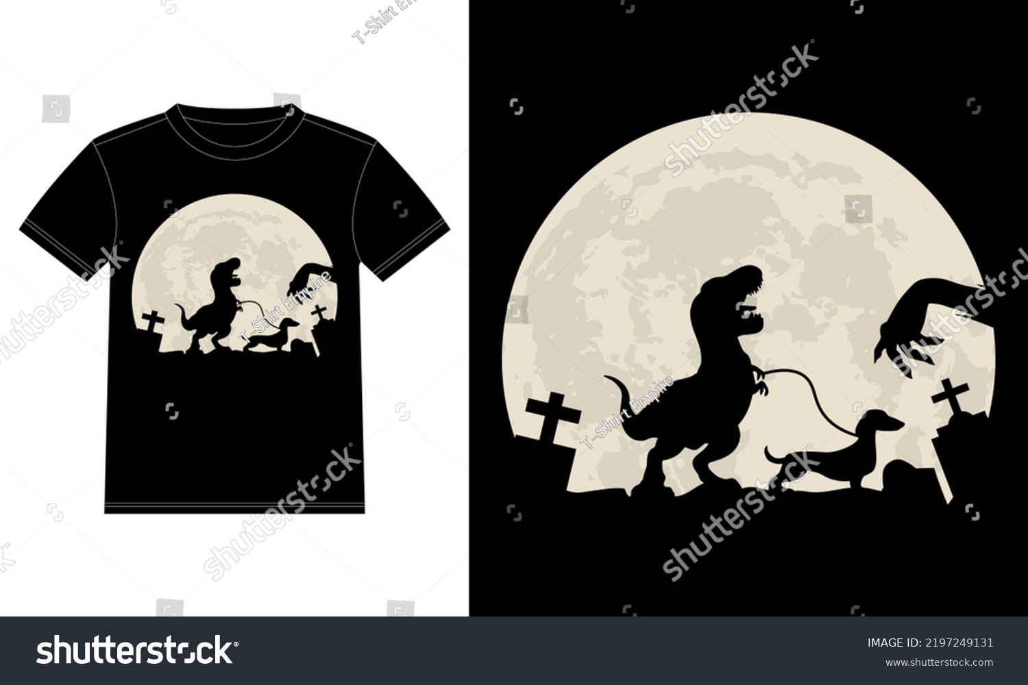 SVG of Dachshund Dinosaur Moon Funny Halloween T-shirt svg