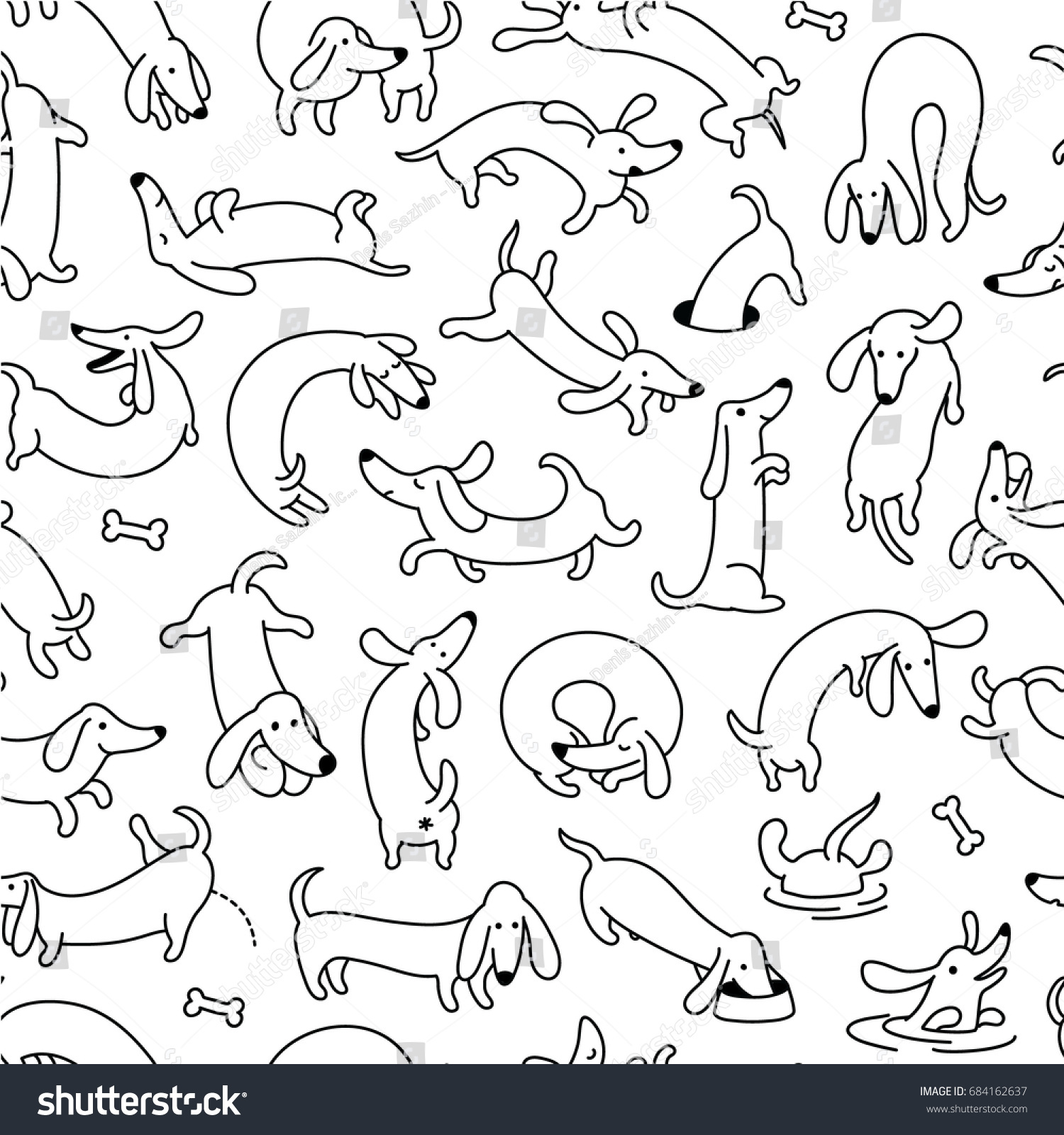 SVG of Dachshund Dog Pet Seamless Vector Pattern And Background svg
