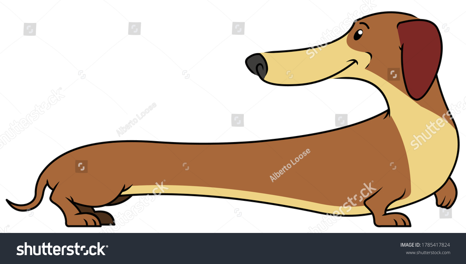 SVG of Dachshund dog, single icon in cartoon style.Dachshund, vector symbol stock illustration web. svg