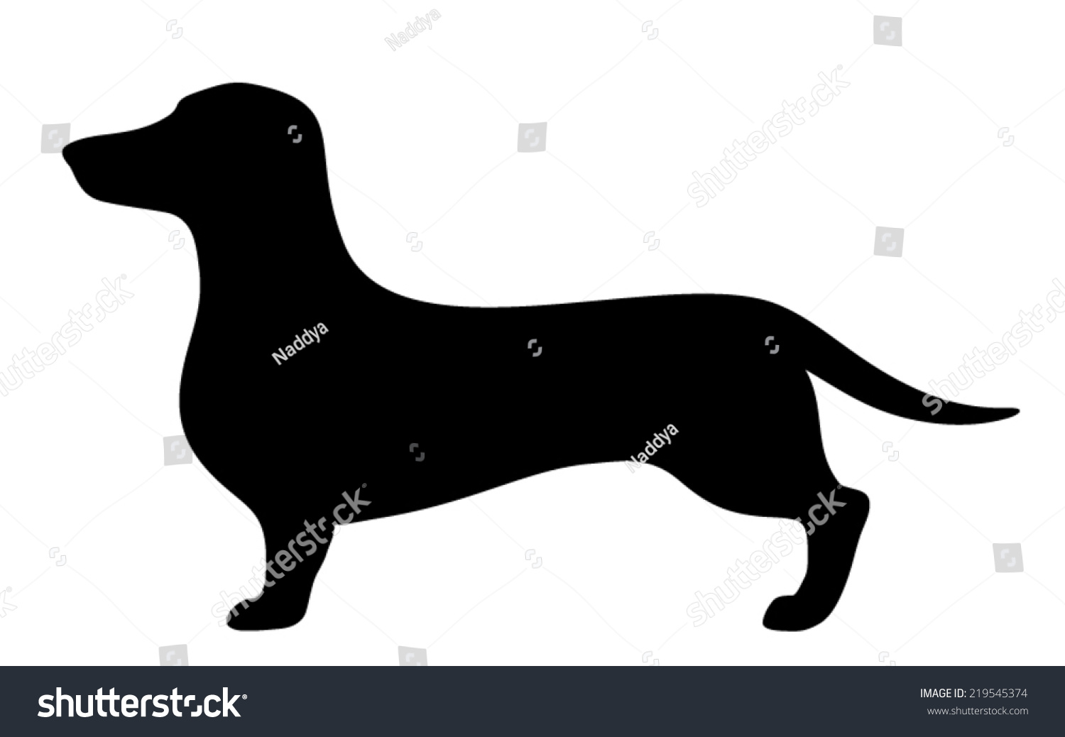 SVG of Dachshund dog. Vector black silhouette. svg
