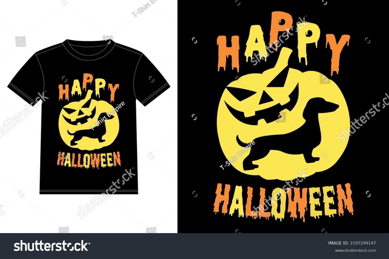 SVG of Dachshund in Pumpkin Funny Happy Halloween T-Shirt svg