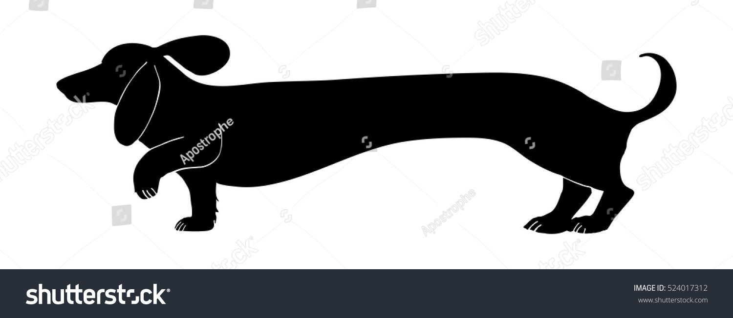 Download Dachshund Vector Design Black Silhouette Cute Stock Vector ...