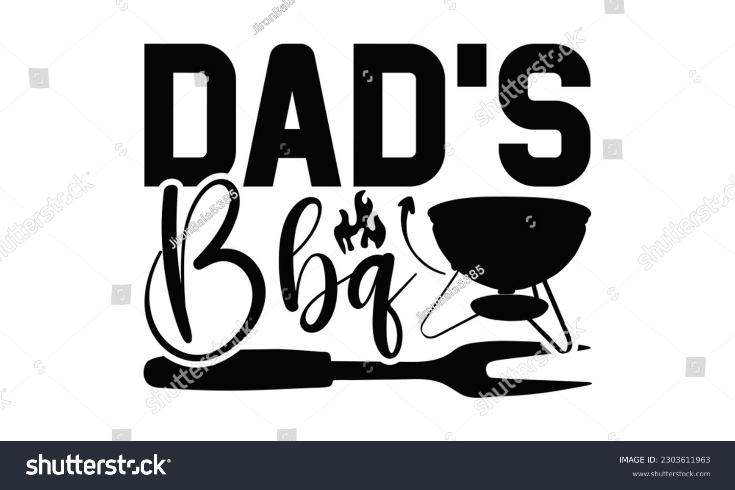 SVG of Dad’s Bbq - Barbecue SVG Design, Isolated on white background, Illustration for prints on t-shirts, bags, posters, cards and Mug.
 svg