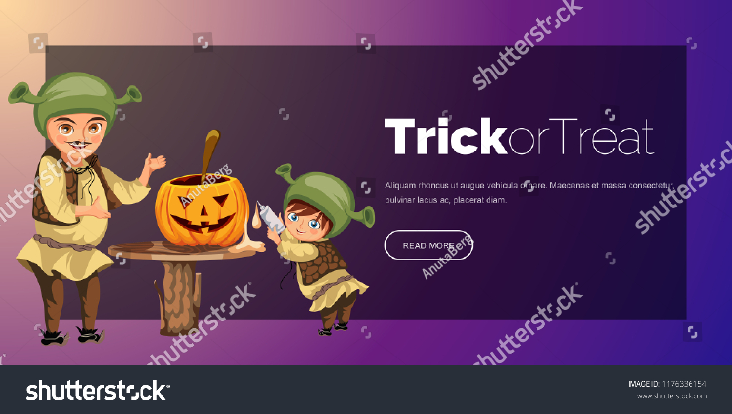 SVG of Dad with son making Halloween pumpkin poster svg