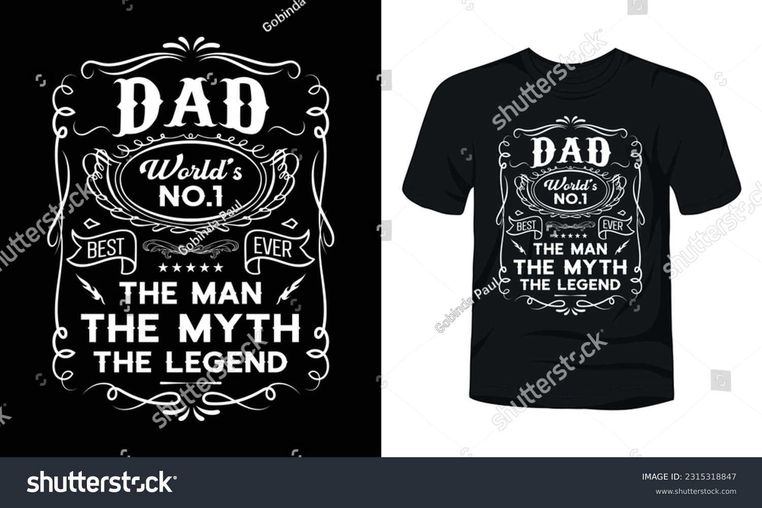 SVG of Dad world no 1 the man the myth the legend t-shirt design svg