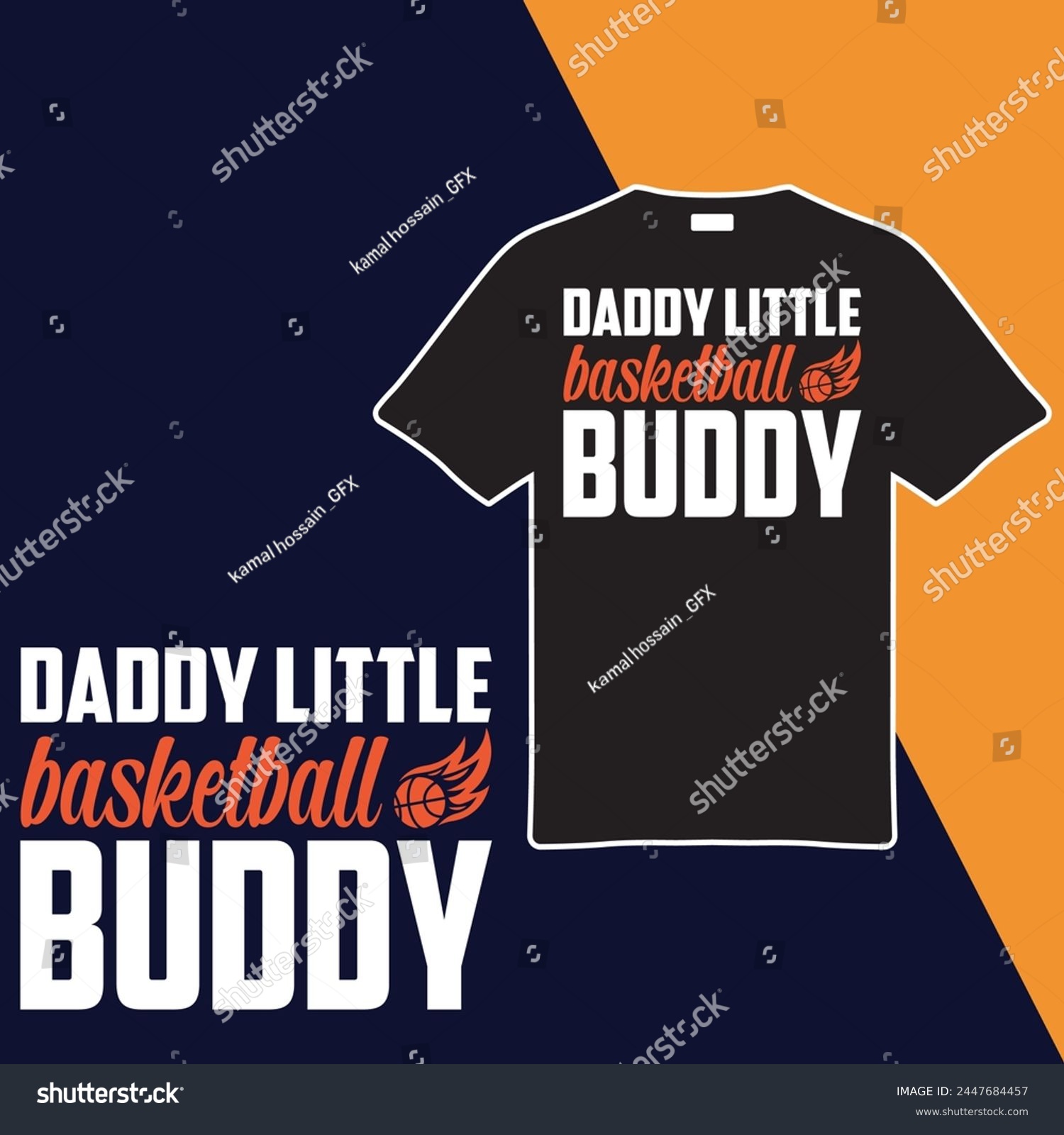SVG of Daddy Little Basketball Buddy t-shirt design. vector illustration svg
