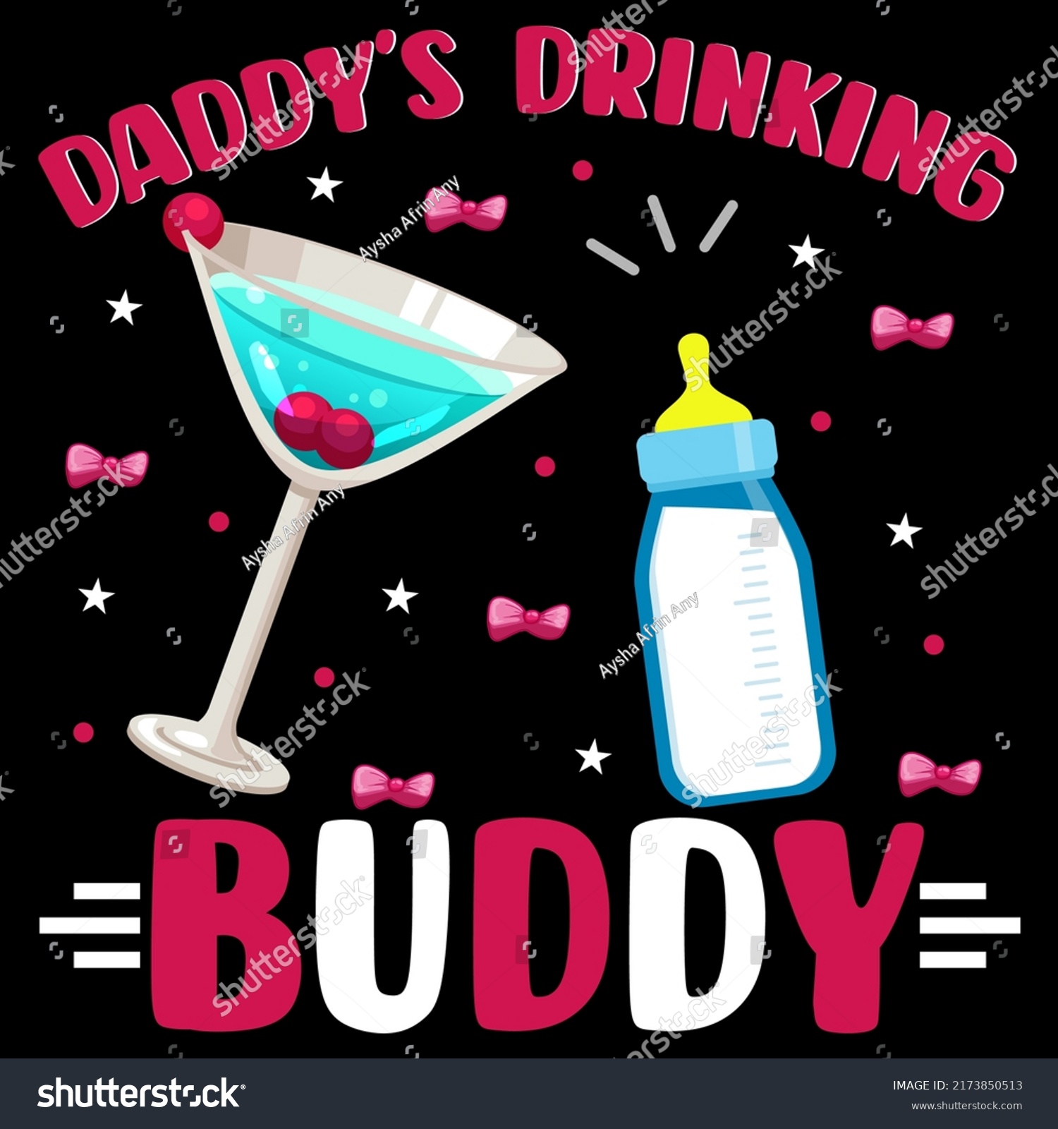 SVG of DADDY'S DRINKING BUDDY Baby Funny t shirt and mug design vector illustration svg