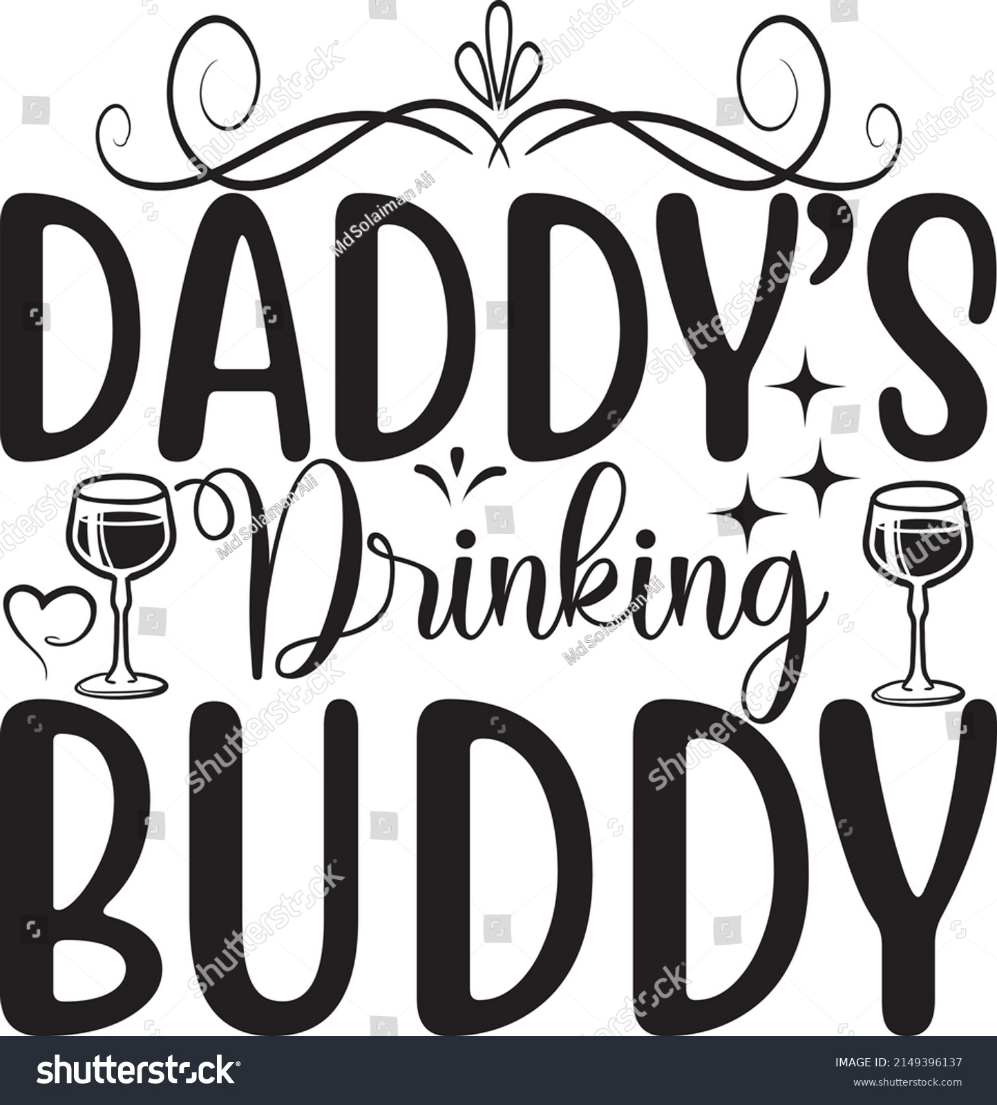 SVG of Daddy’s drinking buddy, Beer Svg Design, Vector File. svg