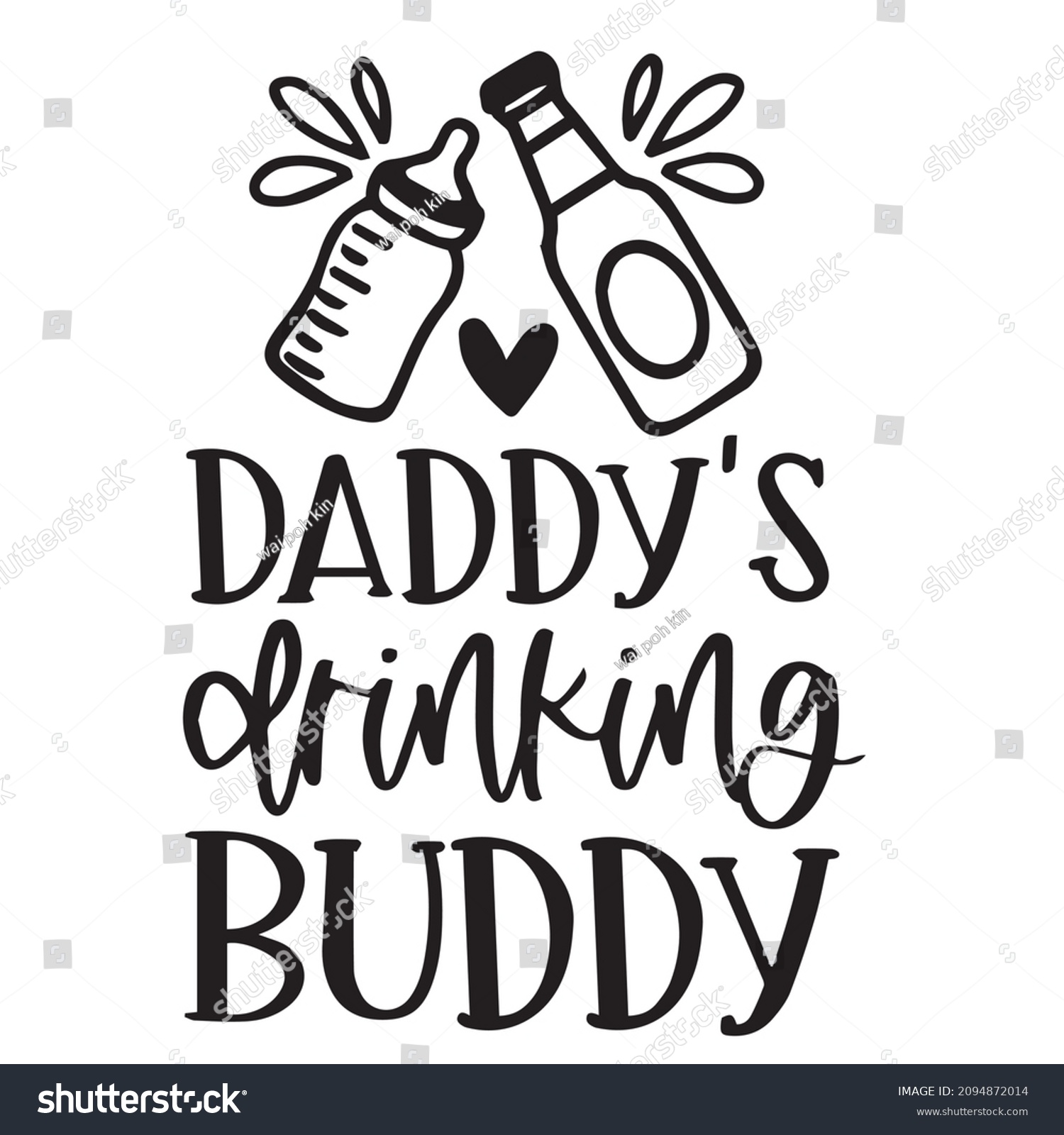 SVG of daddy's drinking buddy logo inspirational quotes typography lettering design svg