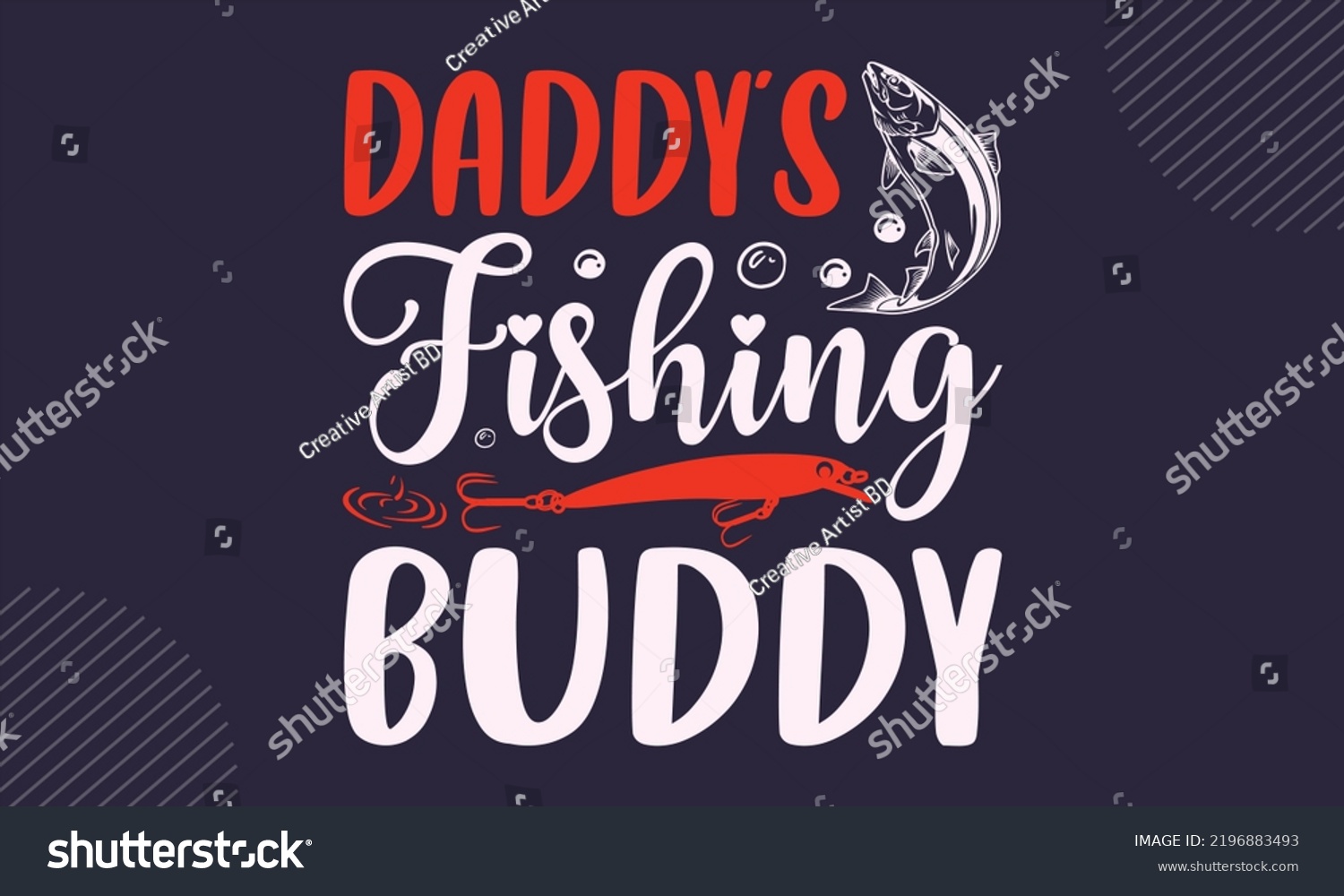 SVG of Daddy’s Fishing Buddy - Fishing T shirt Design, Hand lettering illustration for your design, Modern calligraphy, Svg Files for Cricut, Poster, EPS svg