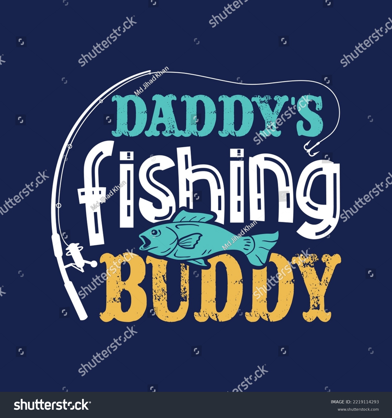 SVG of Daddy's Fishing Buddy. Fishing T-Shirt Gift Men's Funny Fishing t shirts design, Vector graphic, typographic poster or t-shirt svg