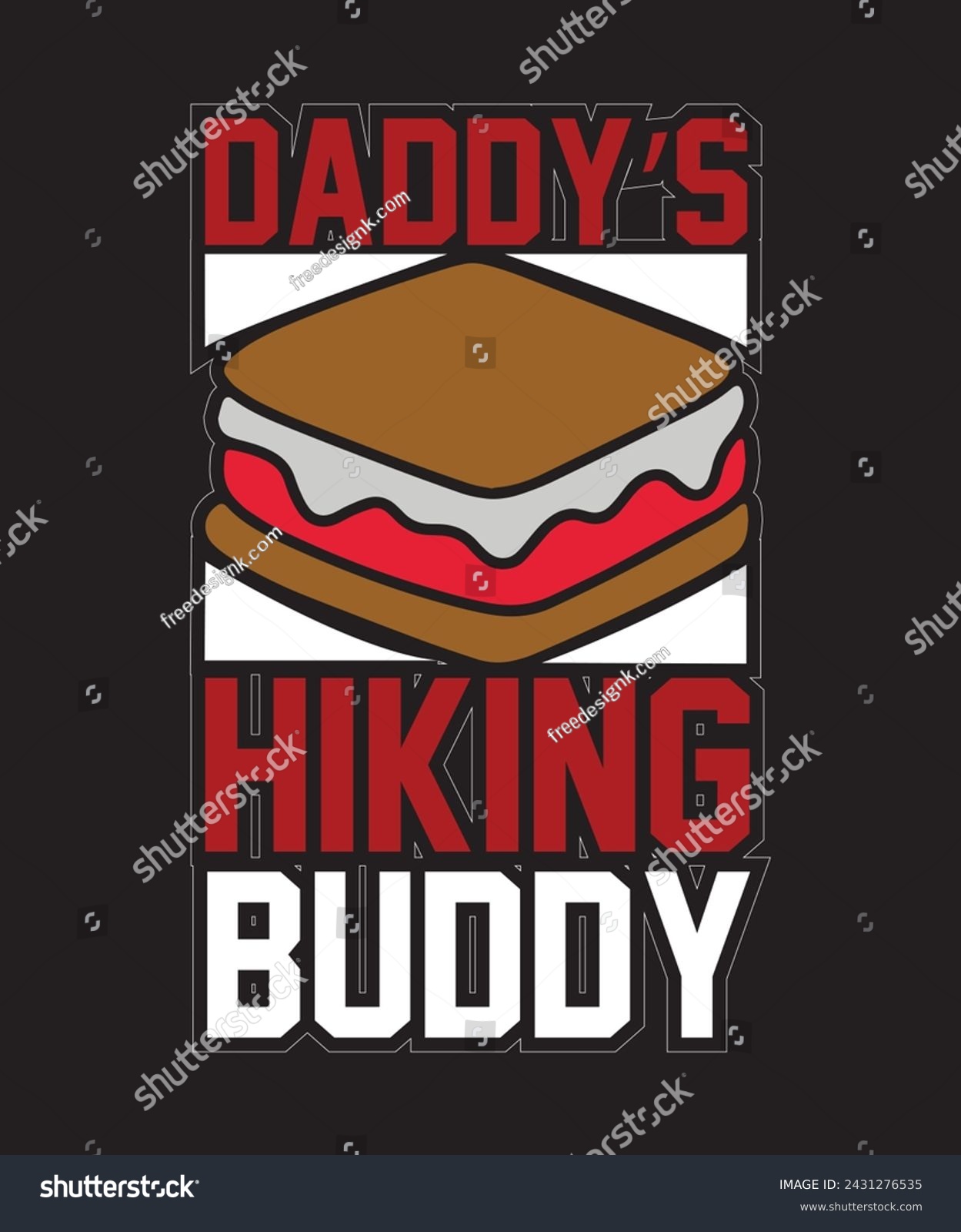 SVG of Daddys hiking buddy-01 Camping for typography Tshirt Design print Ready Eps Cut file Free Download .eps
 svg