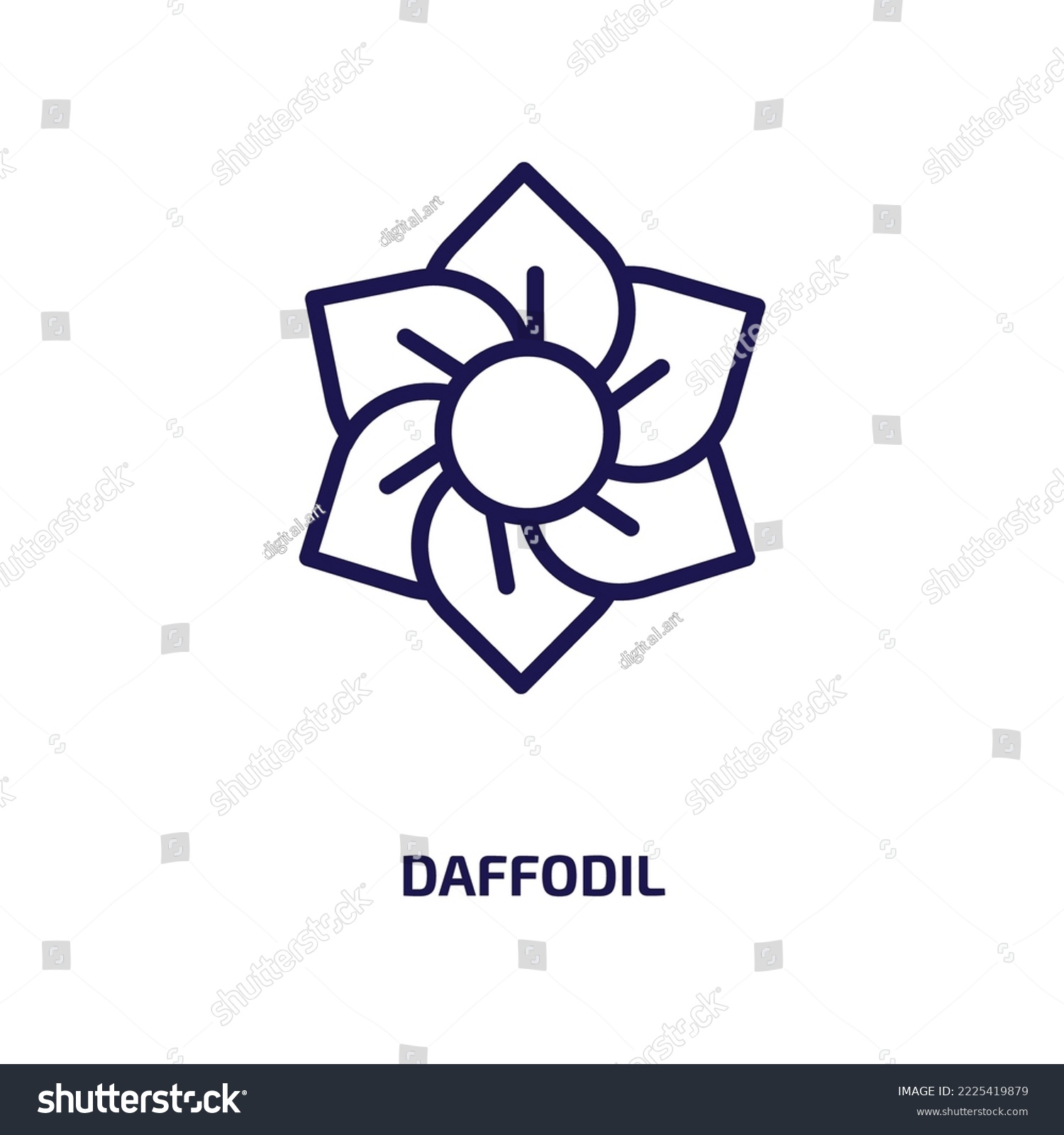 SVG of daffodil icon from nature collection. Thin linear daffodil, nature, flower outline icon isolated on white background. Line vector daffodil sign, symbol for web and mobile svg