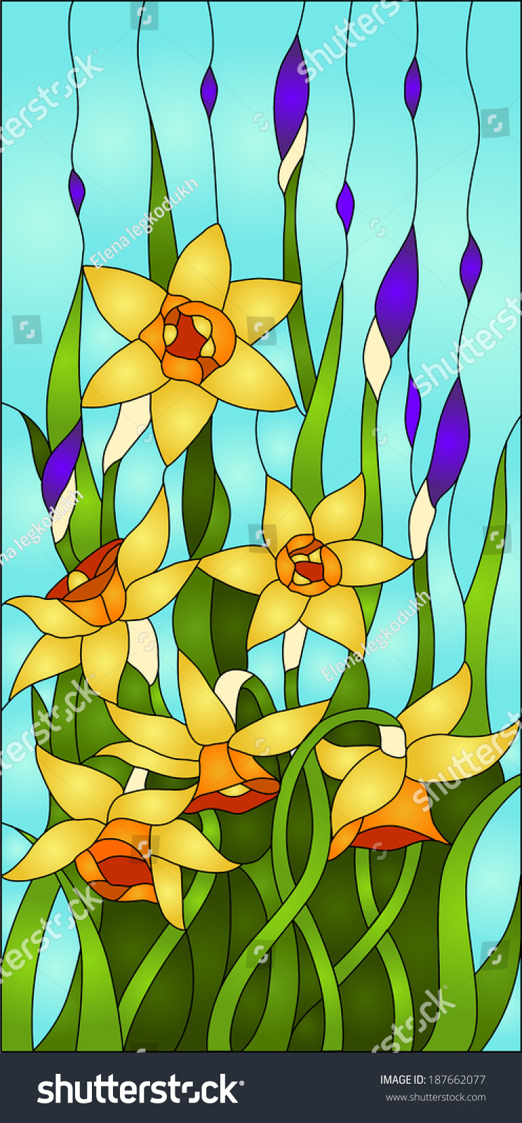 Daffodils Iris Bud Spring Flower Love Stock Vector (Royalty Free ...