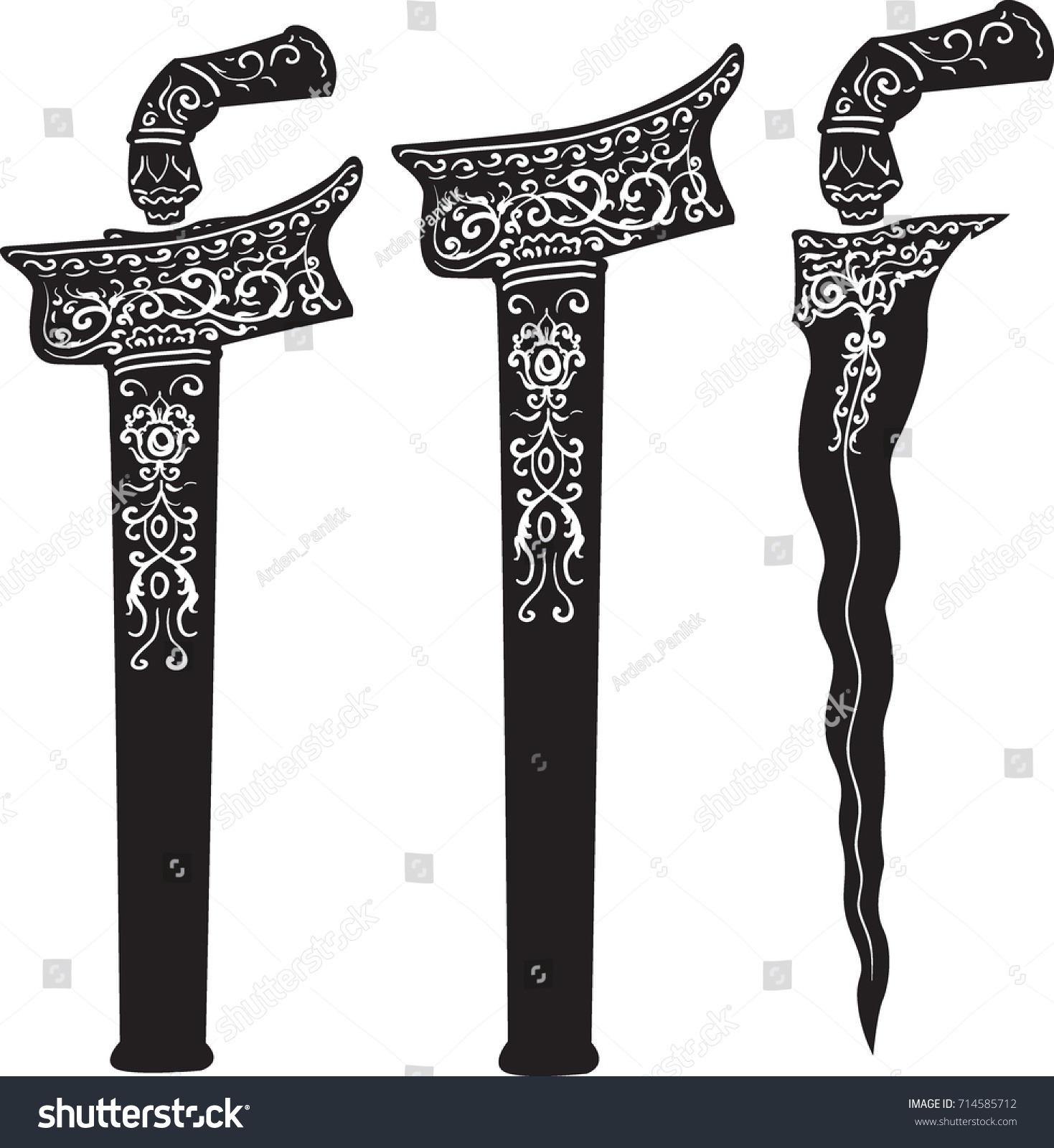 Dague Ou Keris Image Vectorielle Dessinée Image Vectorielle De Stock