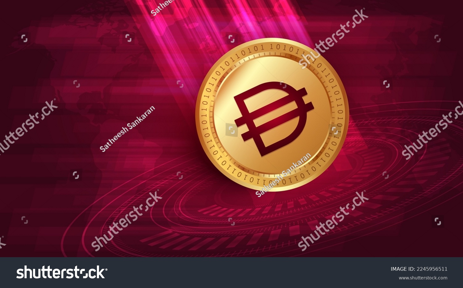 SVG of Dai (DAI) crypto currency banner and background svg