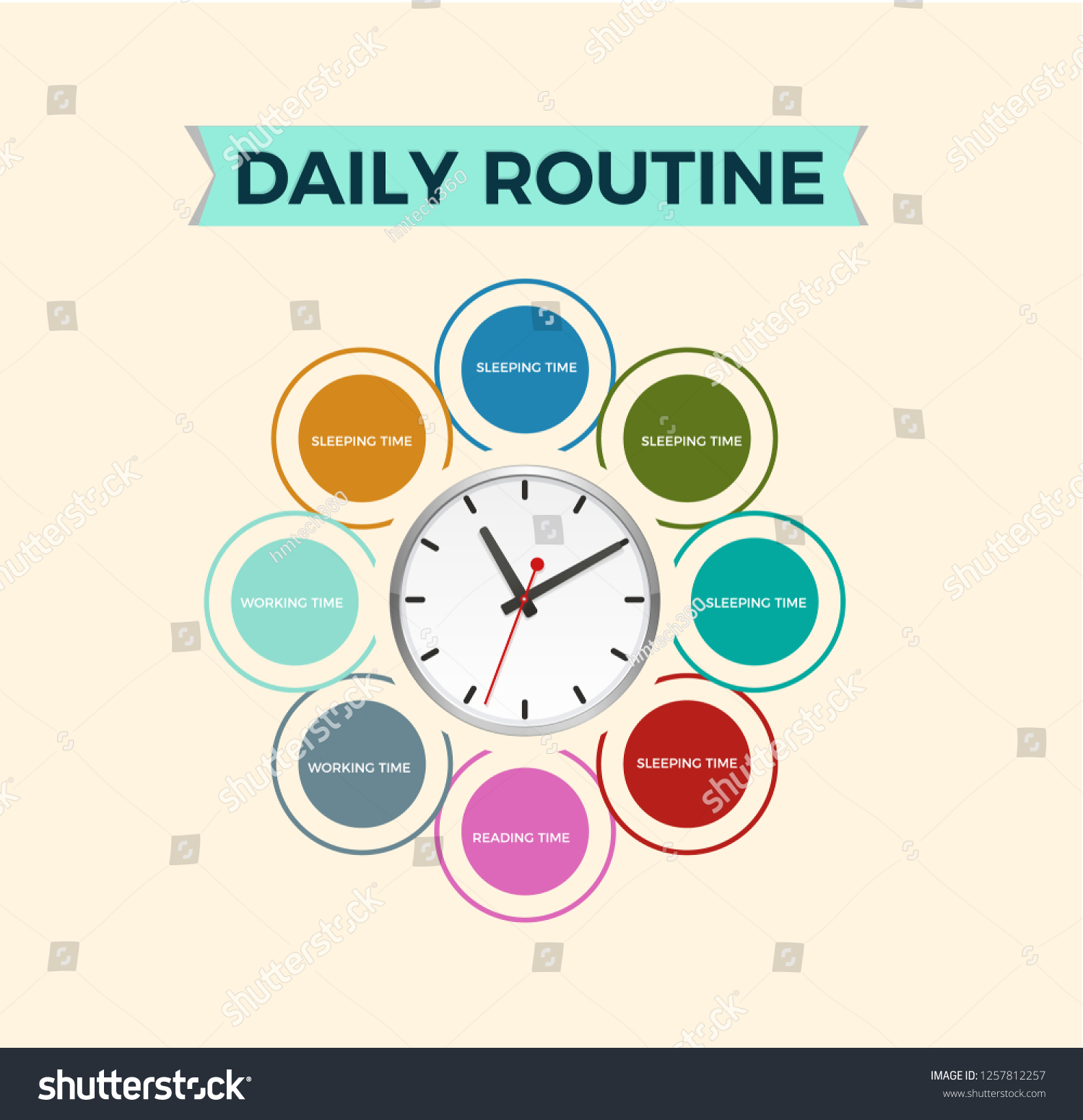 Daily Routine Daily Life Stock Vector Royalty Free