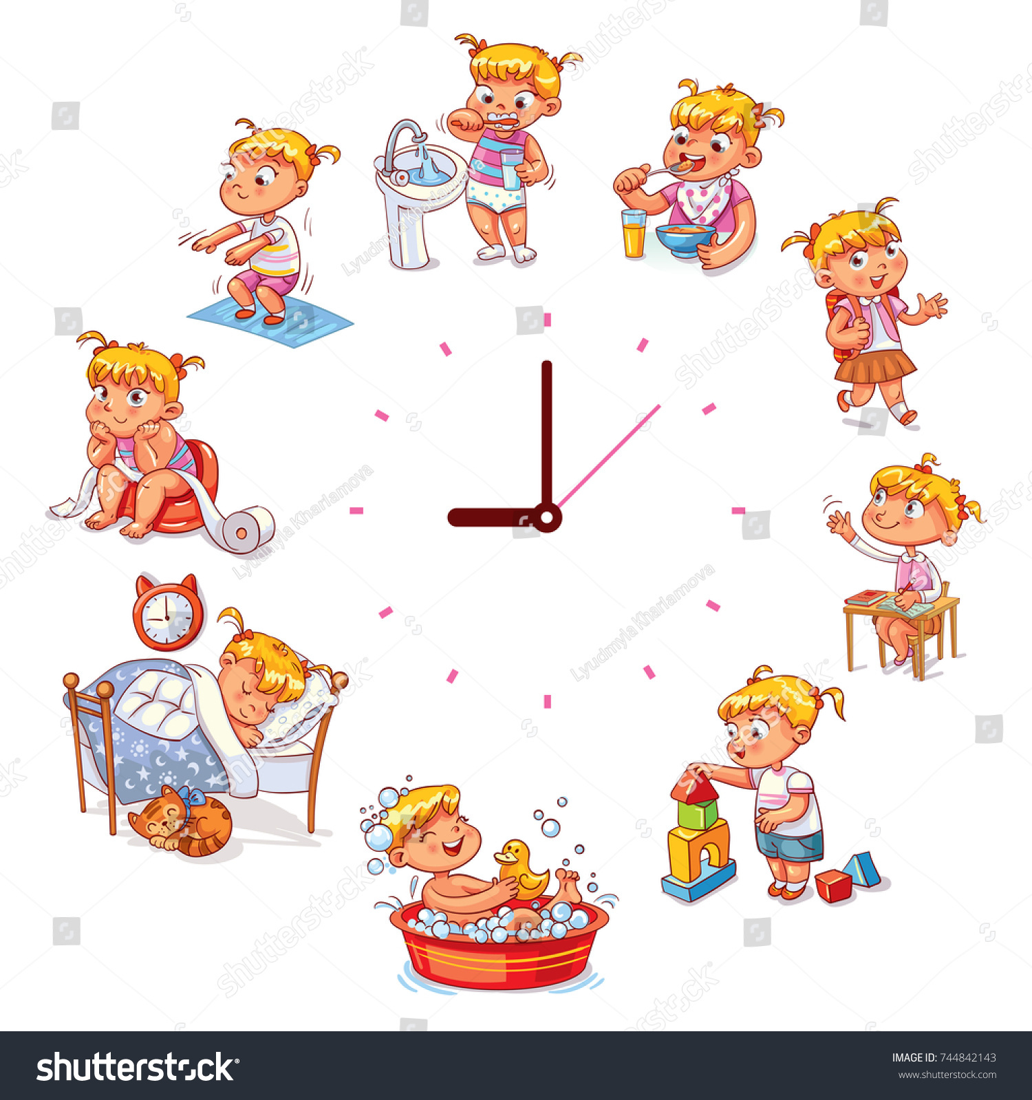Daily Routine Simple Watches Vector Set Stock Vector (Royalty Free ...