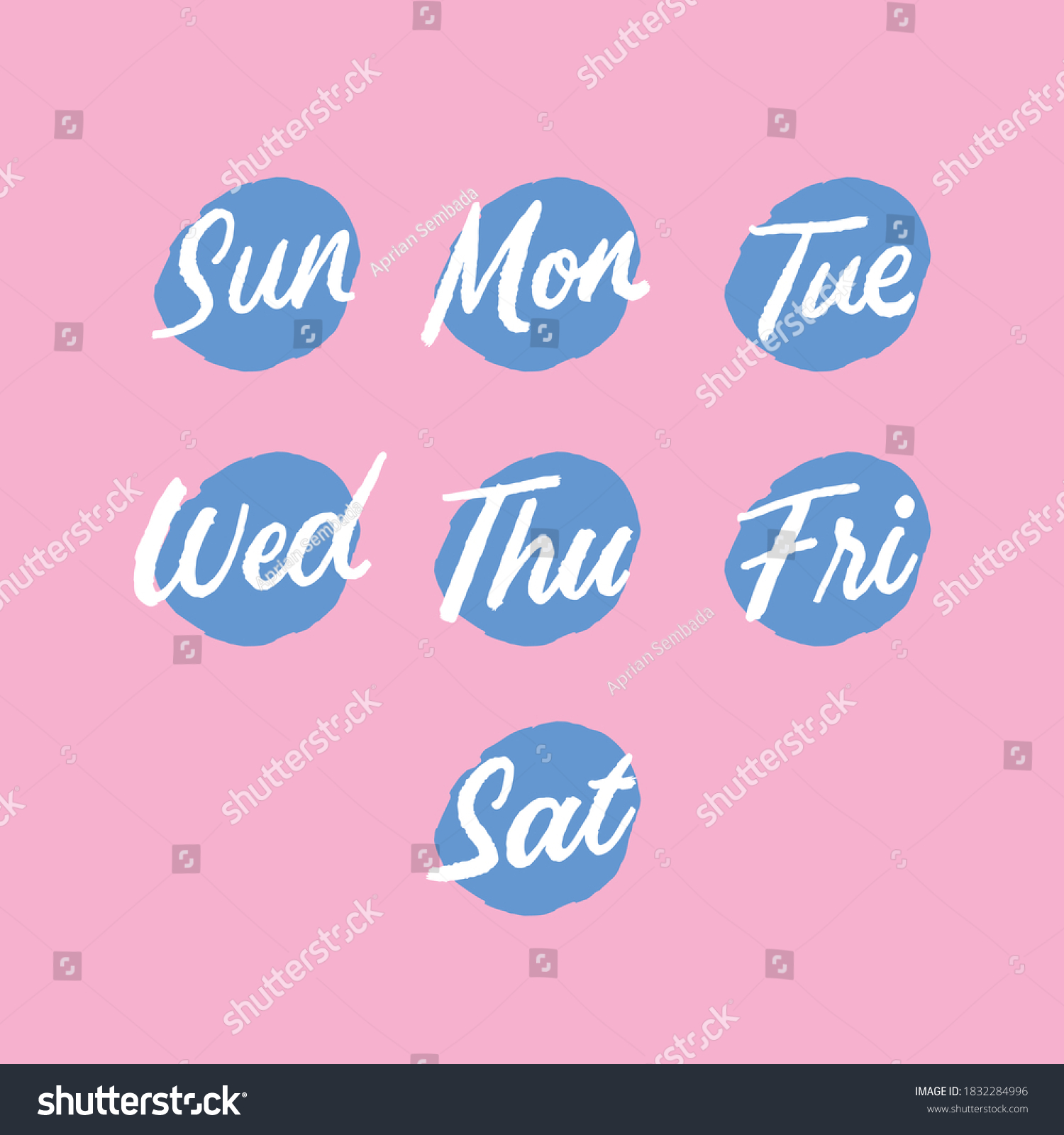 Daily Schedule Set Lettering Daily Schedule Stock Vector (Royalty Free