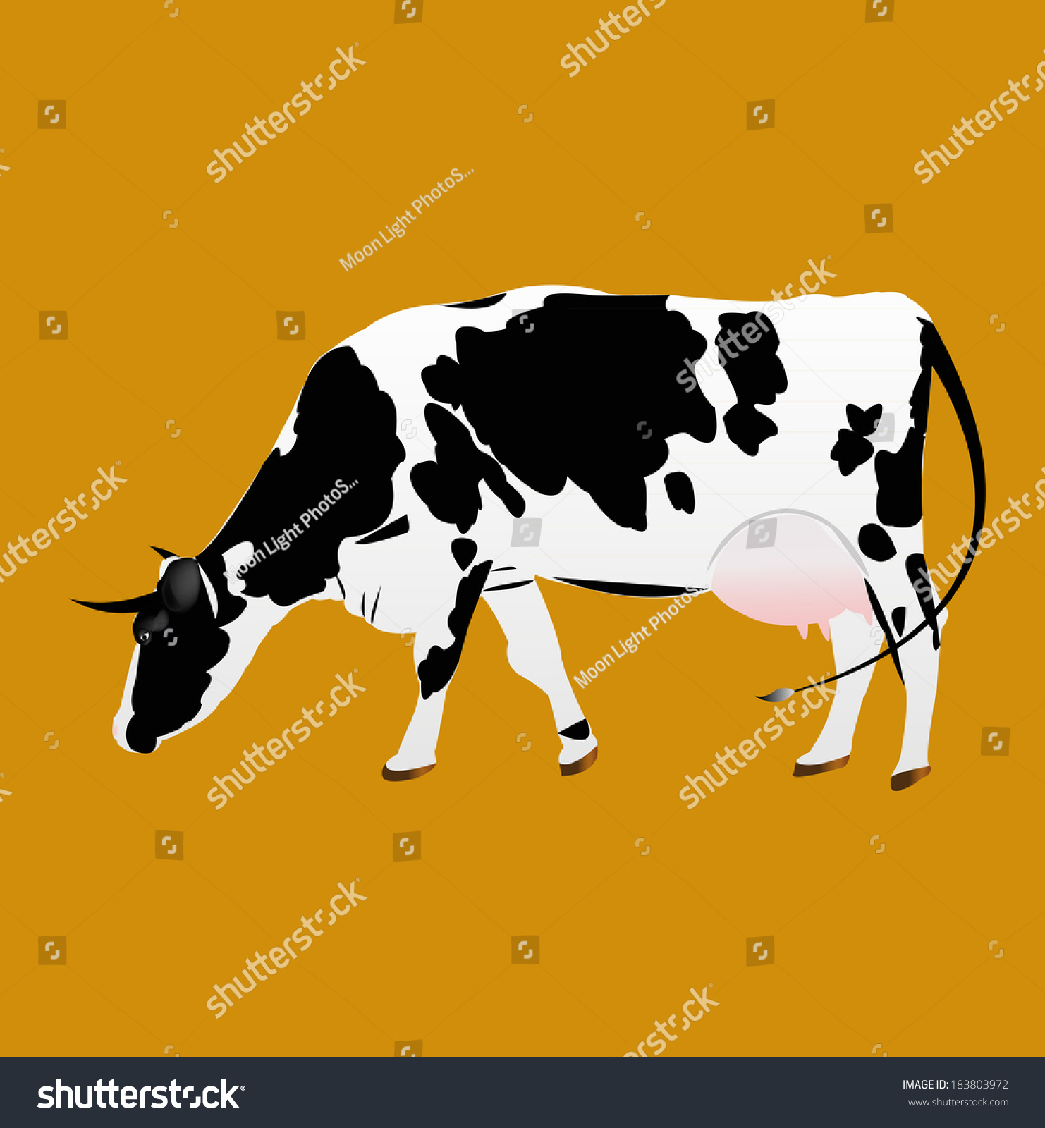 Dairy Cow. Stock Vector 183803972 Shutterstock