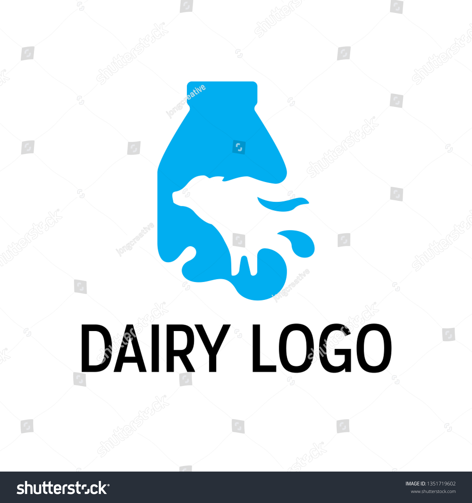 Dairy Cow Fresh Milk Farm Logo Stock Vector (Royalty Free) 1351719602
