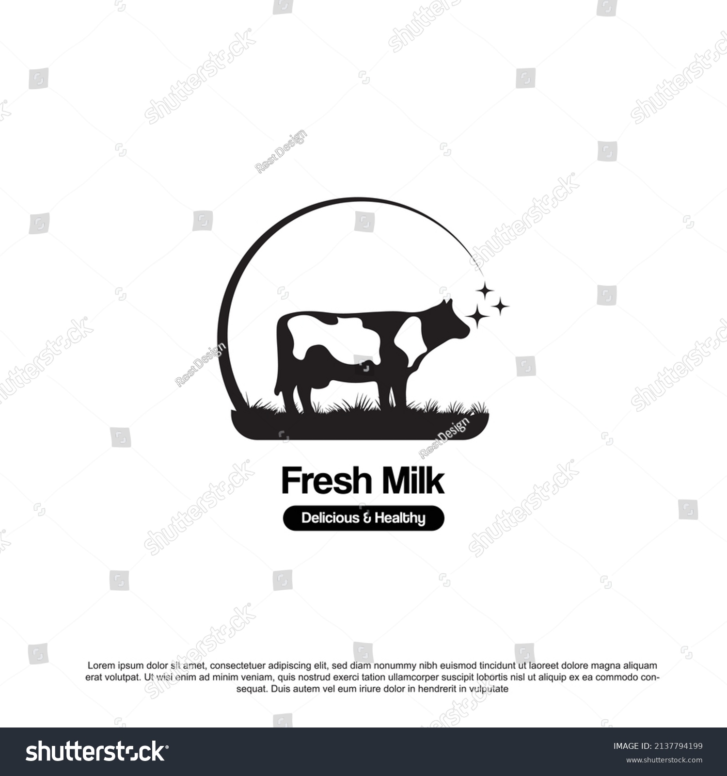 Dairy Cow Milk Logo Design Vector Stock Vector (royalty Free 