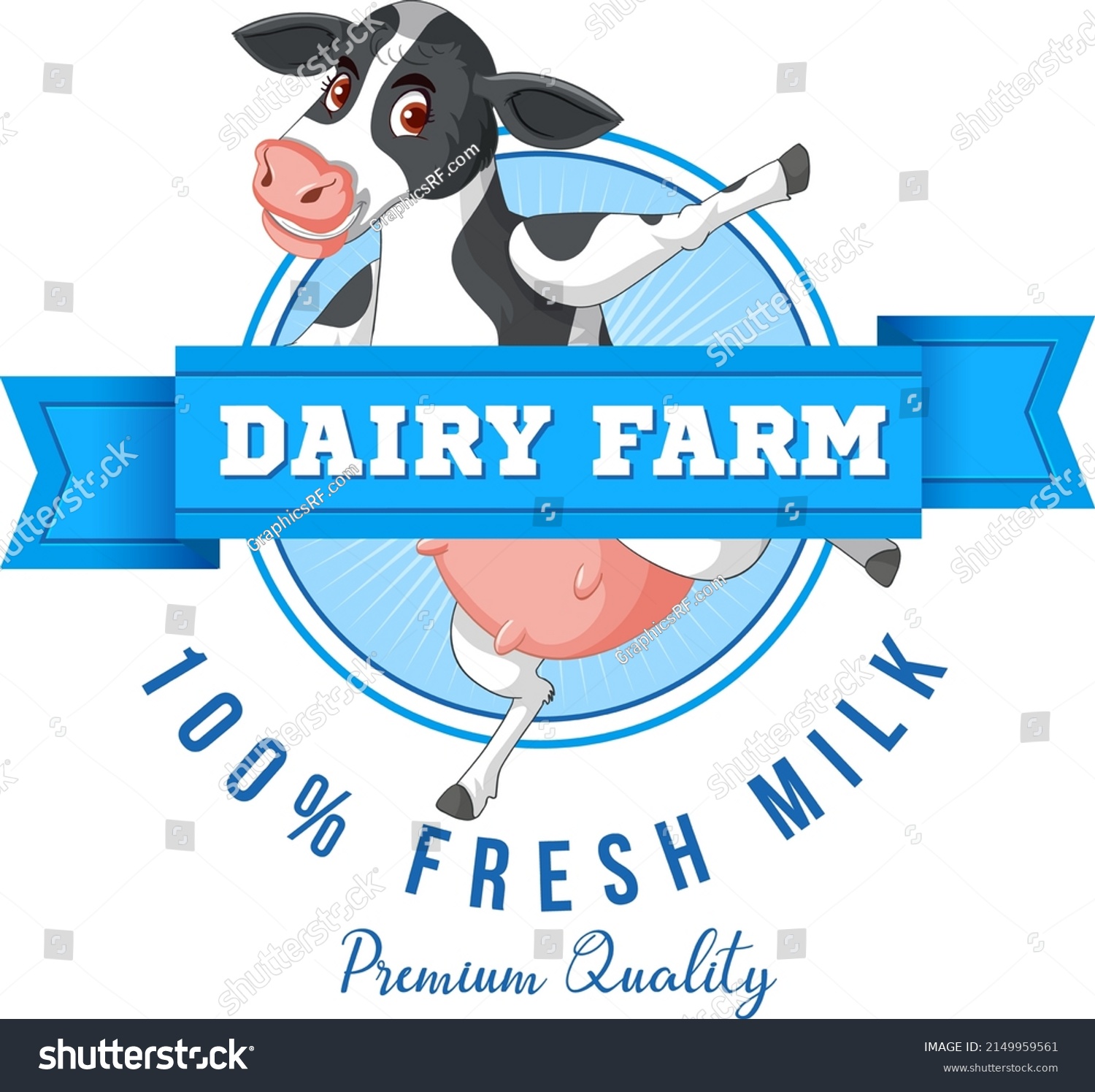 Dairy Farm Label Logo Dairy Cow Stock Vector (Royalty Free) 2149959561 ...