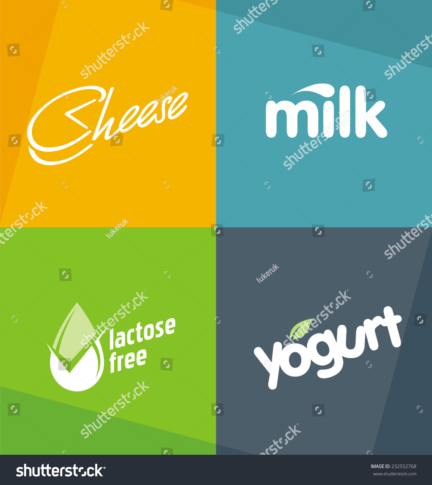 Dairy Products Logo Designs Templates Milk Stock Vector Royalty