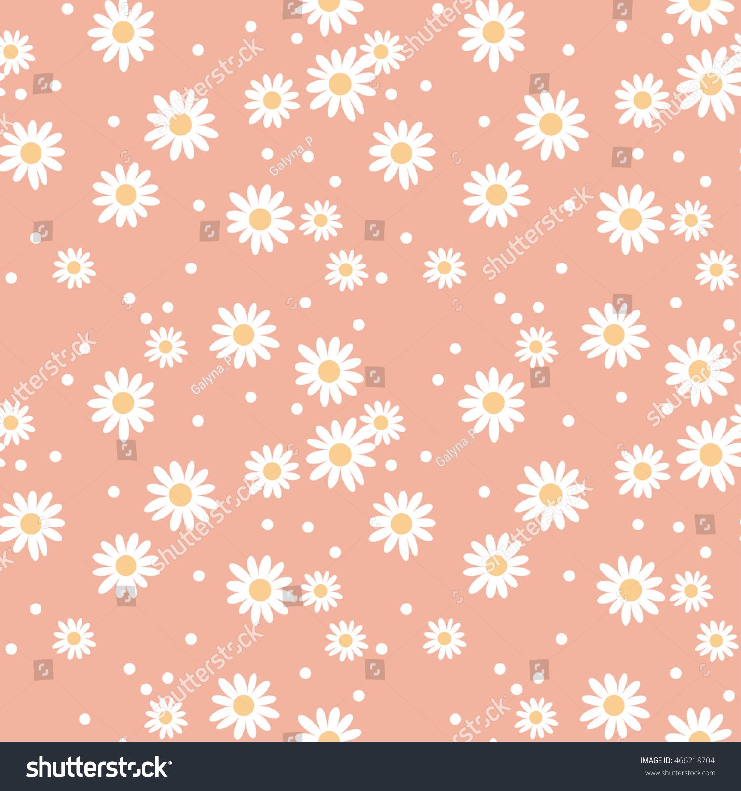 Daisy Cute Seamless Pattern Floral Retro Stock Vector (Royalty Free ...