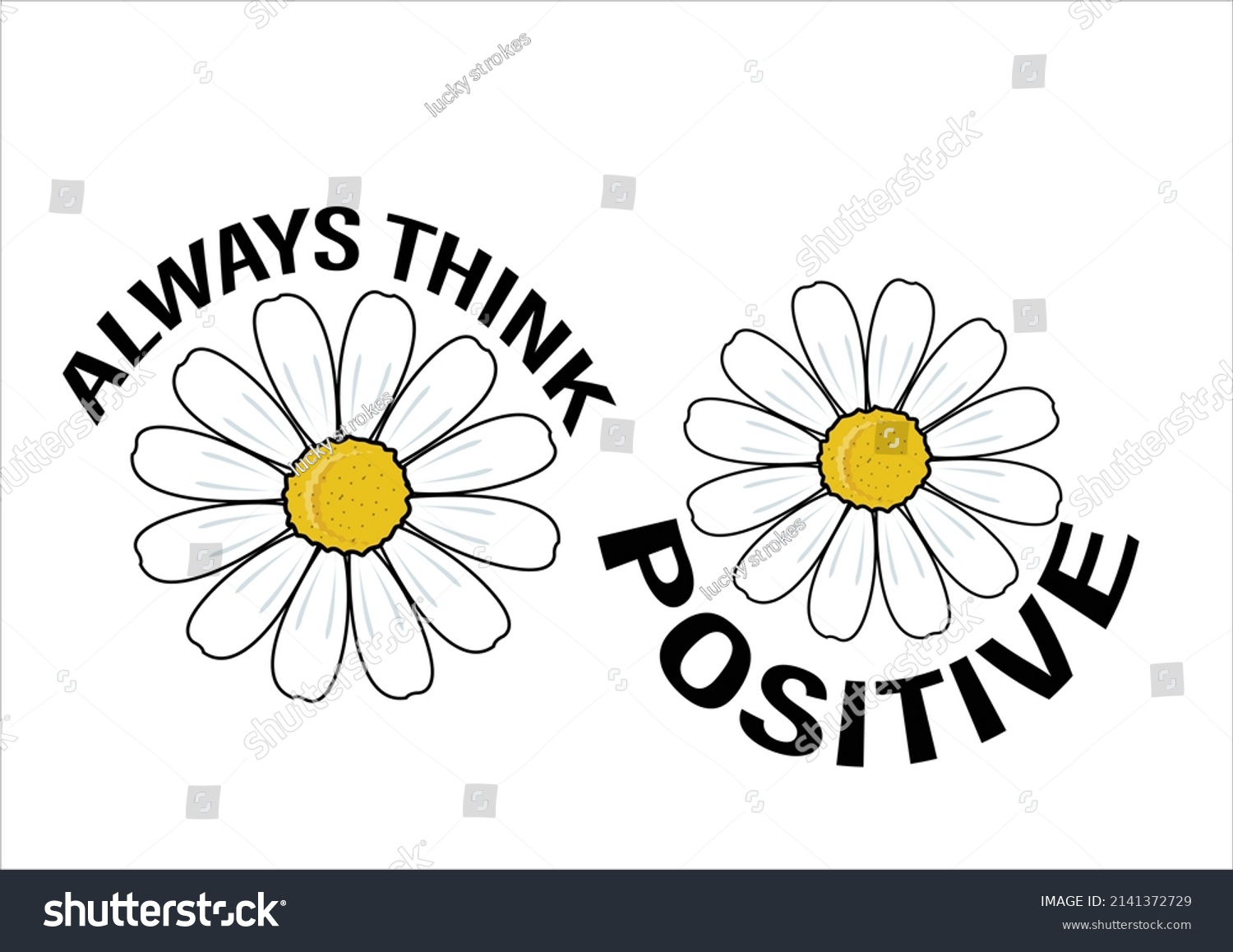 Daisy Positive Quote Hand Drawn Design Stock Vector (Royalty Free ...