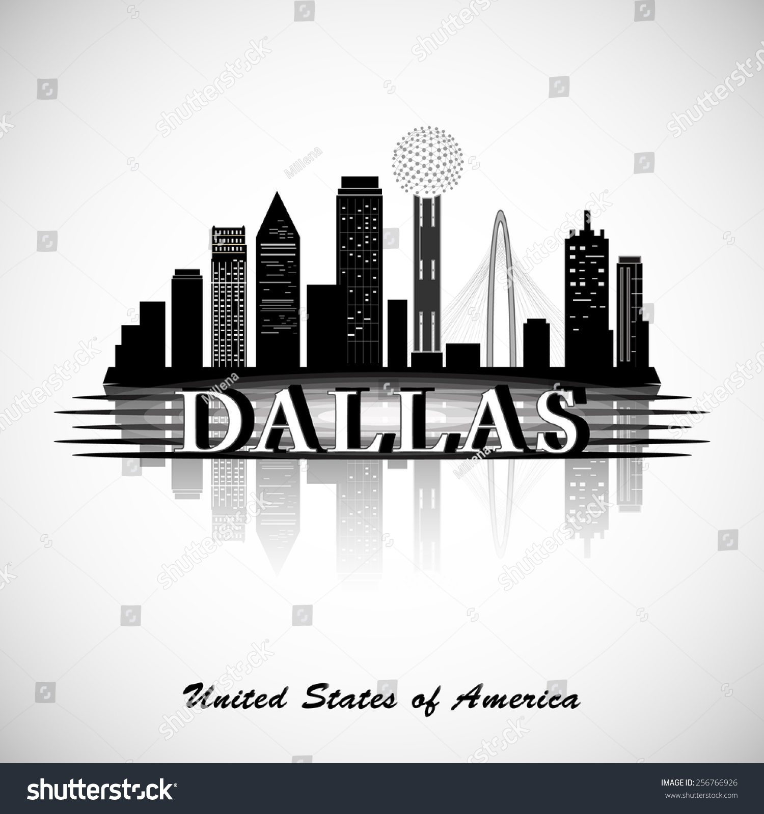 dallas silhouette cities skyline stock vector royalty free