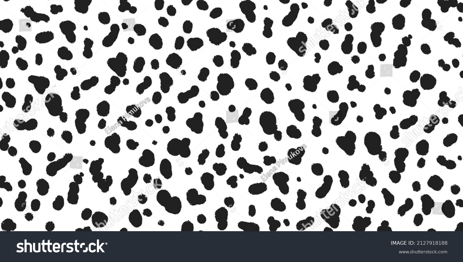 SVG of Dalmatian coloration banner. Black abstract organic blobs on white background. Black dalmatian spots on a white backdrop. Animal print. Vector hand drawn illustration. svg