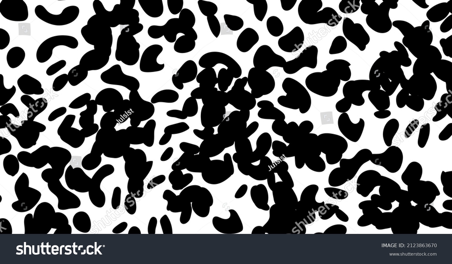SVG of Dalmatian pattern Cow texture Animal skin template Spot background Vector design illustration Random bovine spots Farm animal textural banner Black chaotic spots isolated on white svg