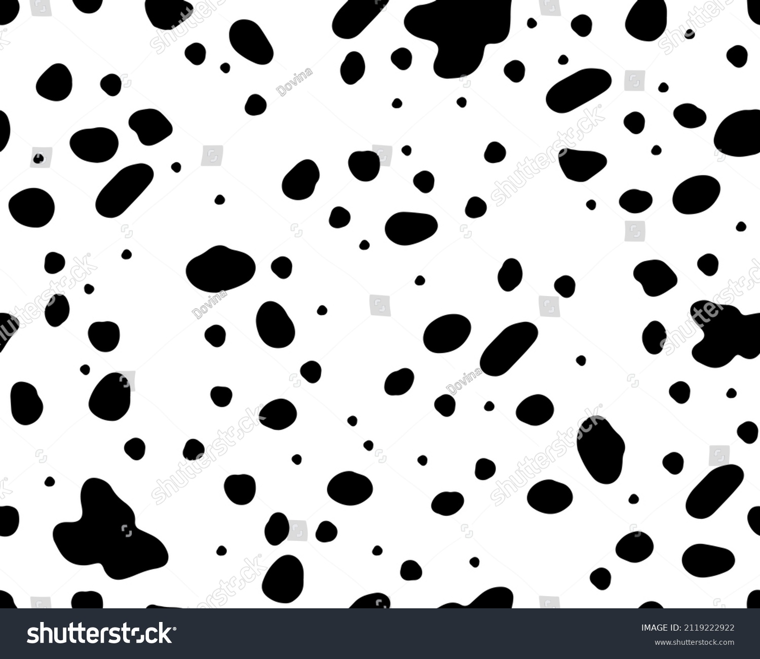 SVG of Dalmatian pattern seamless pattern. Black uneven spots animal print. Vector background. svg