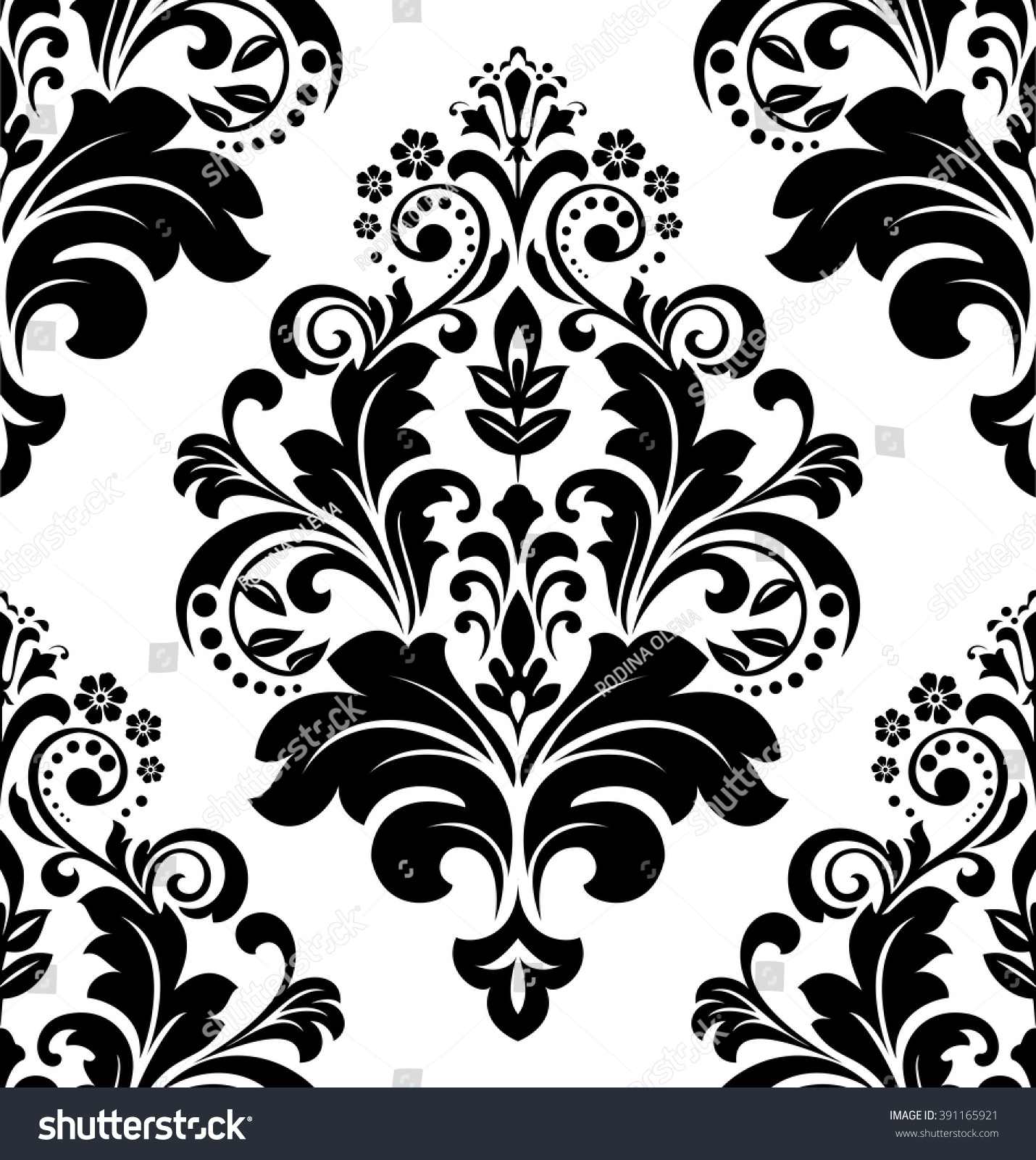 Damask Seamless Floral Pattern Royal Wallpaper Stock Vector Royalty Free 391165921 7976