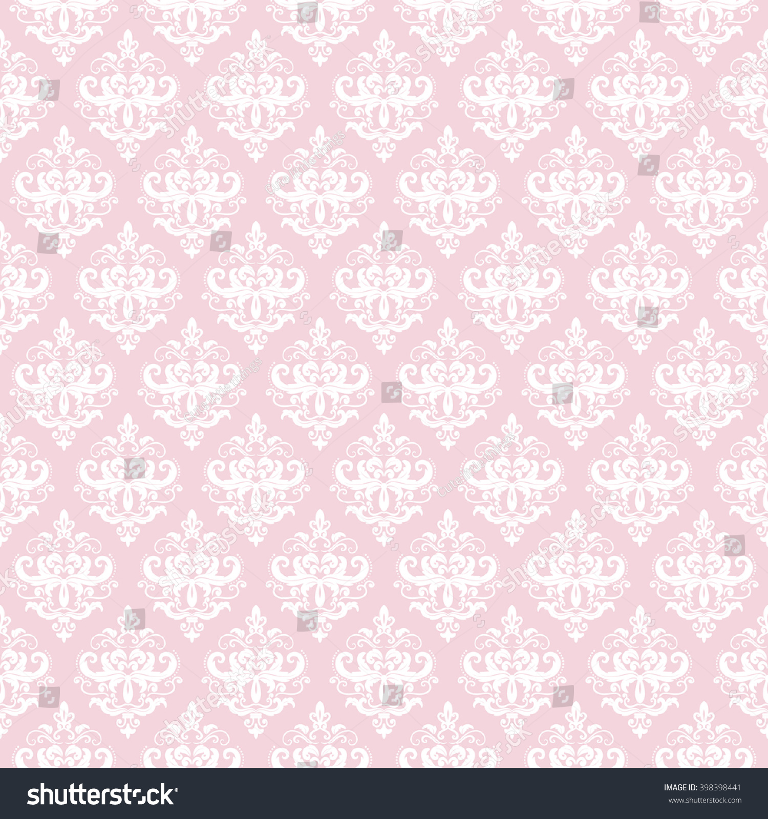 Damask Seamless Pattern Background Pastel Pink Stock Vector (Royalty ...