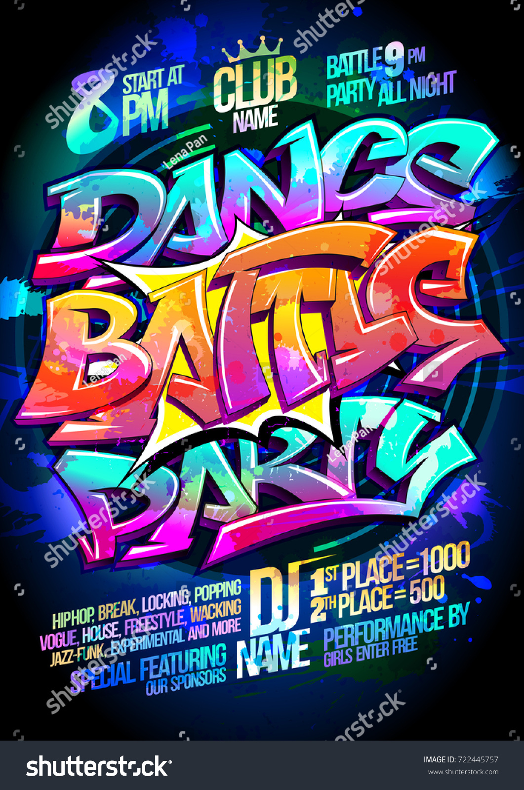 SVG of Dance battle party poster design concept svg