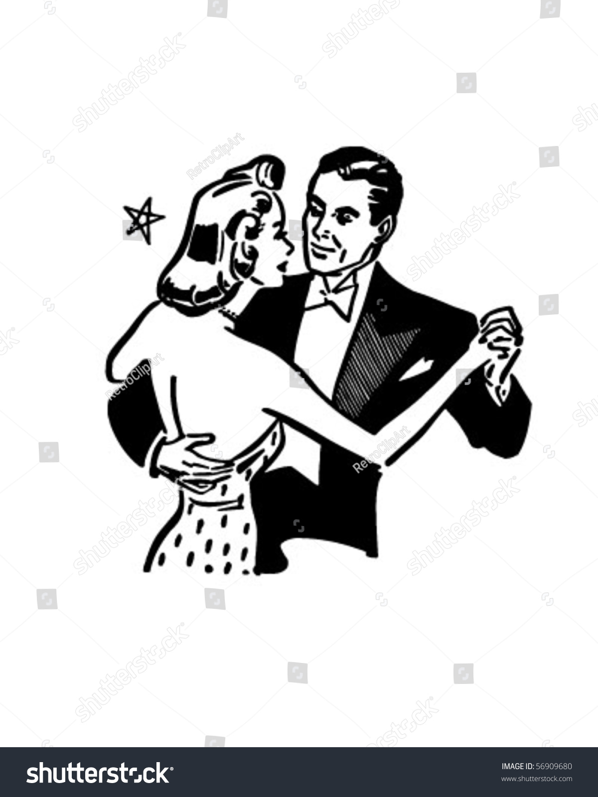 Dance Couple - Retro Clip Art Stock Vector Illustration 56909680 ...