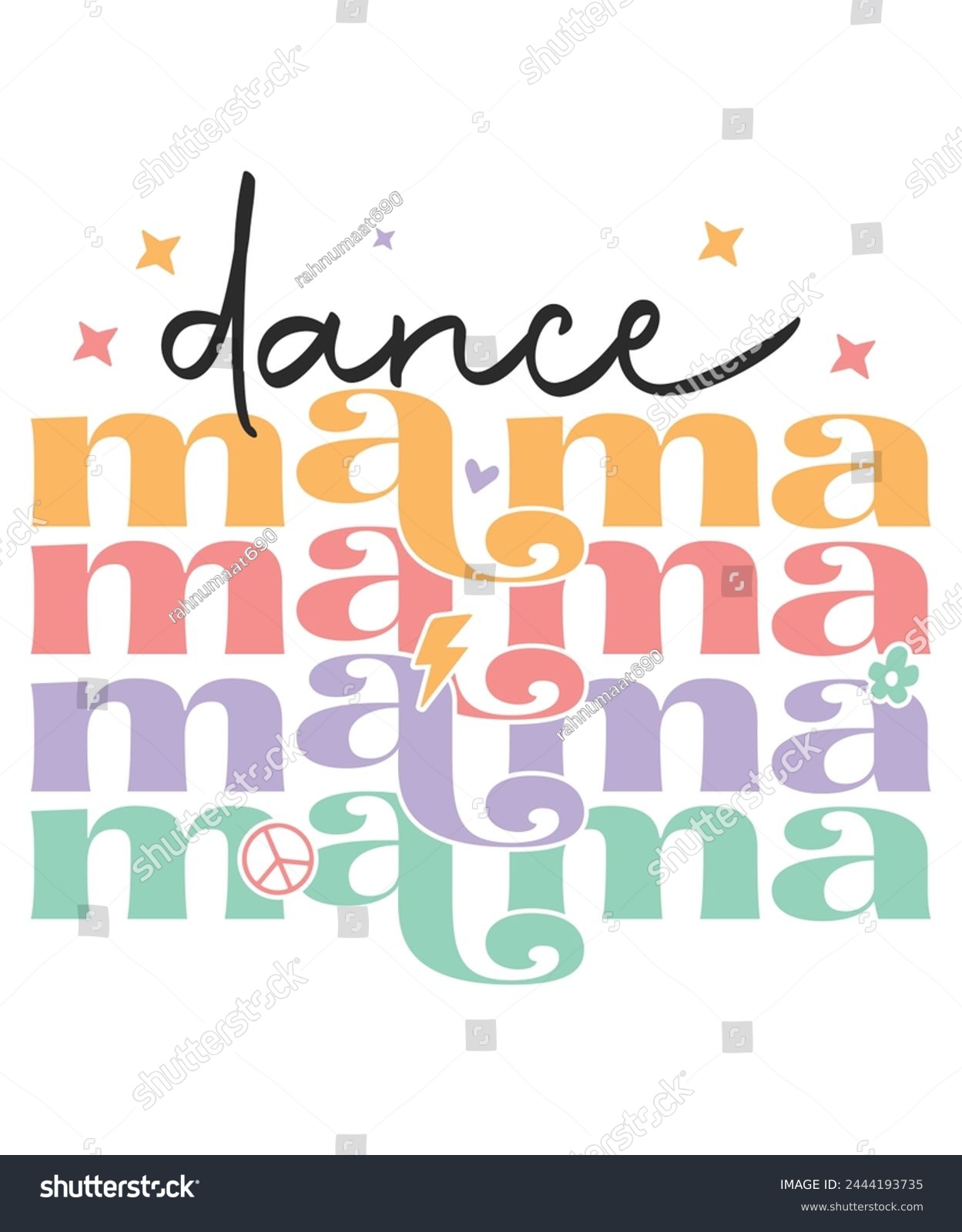 SVG of Dance mama love retro groovy, mom life, mama of the yar, mothers day svg