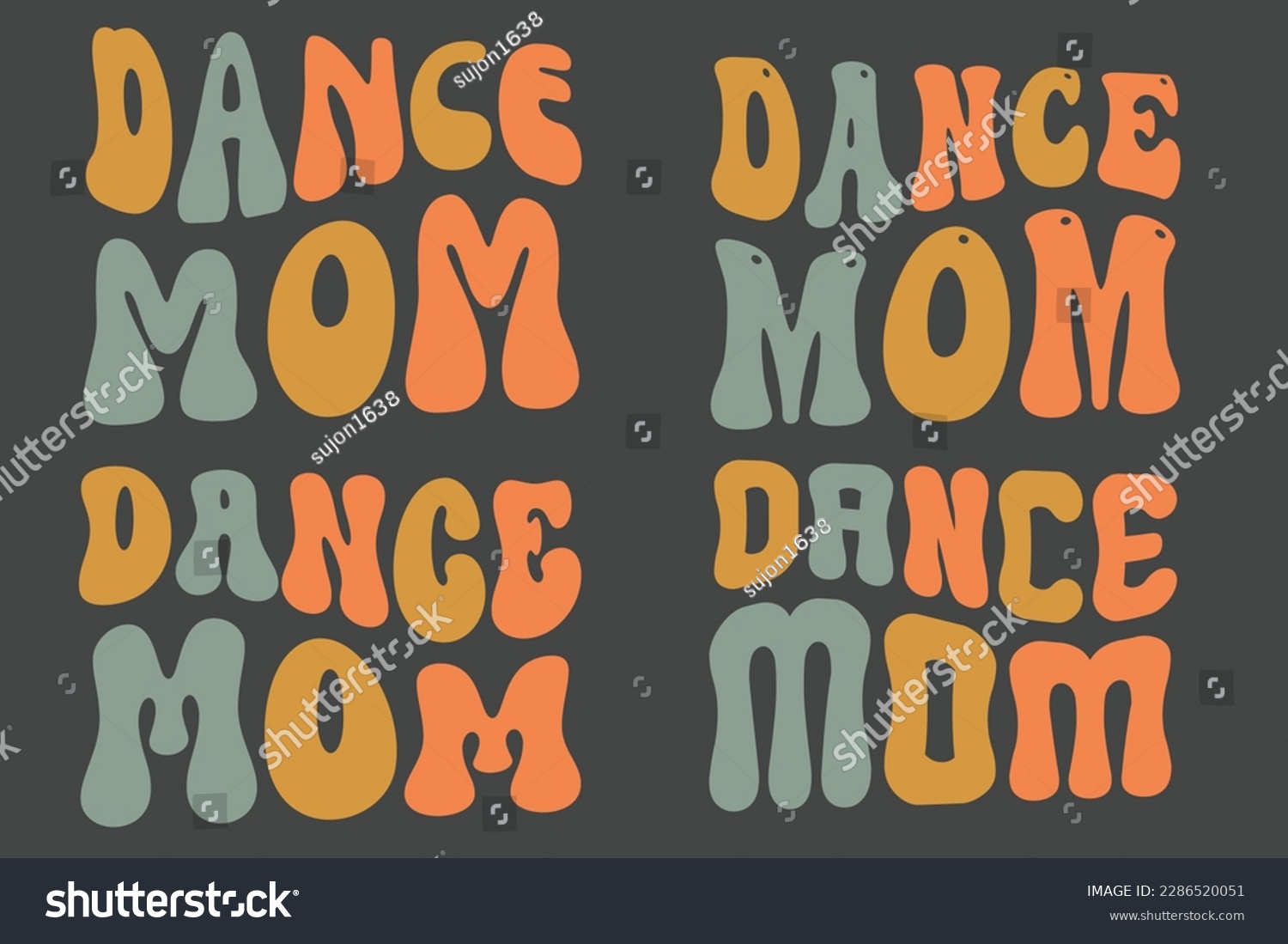 SVG of Dance mom retro wavy mother day SVG bundle t-shirt designs svg