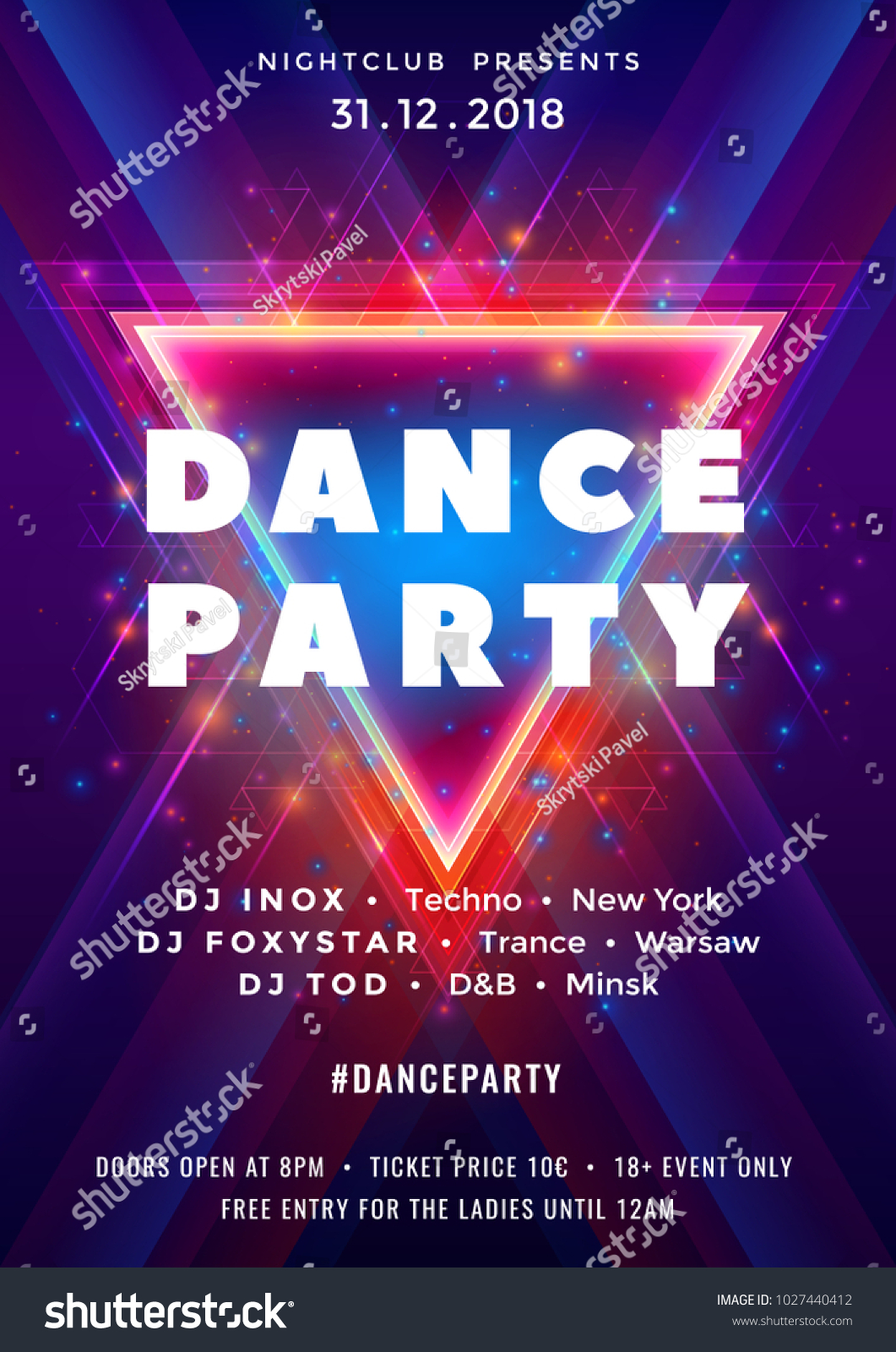 Dance Party Poster Vector Background Template Stock Vector (Royalty ...