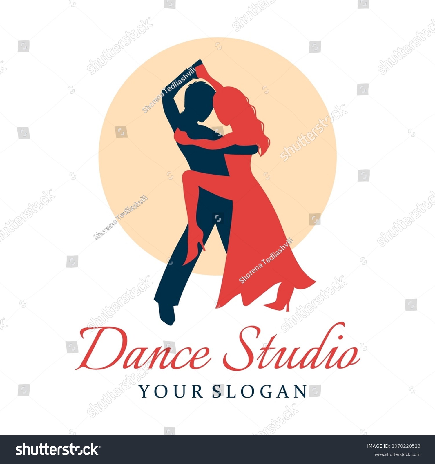 Dance Studio Logo Design Template Dancing Stock Vector (Royalty Free ...