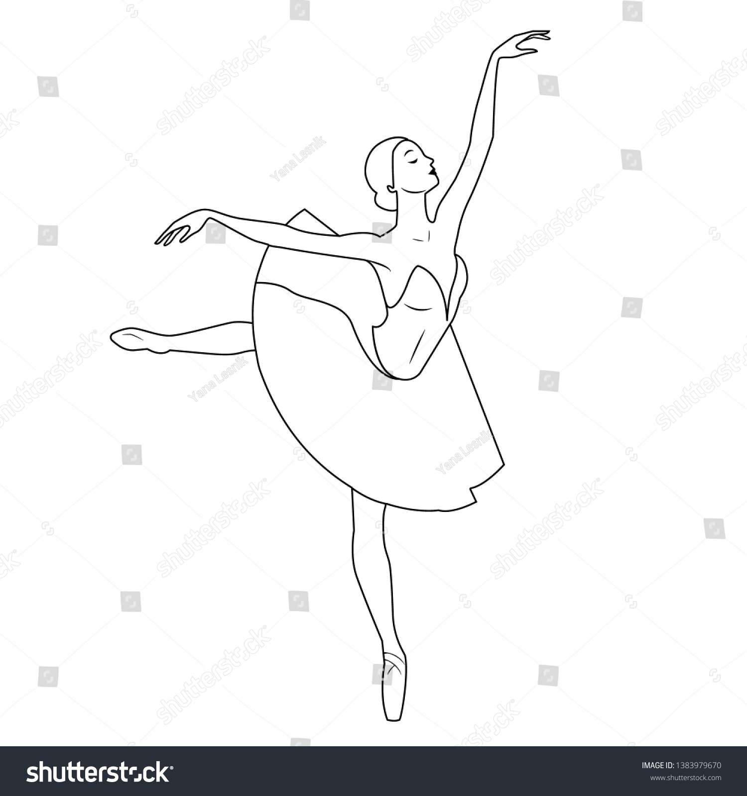 Dancing Ballerina On Theater Stage Classic Stock Vector (Royalty Free ...