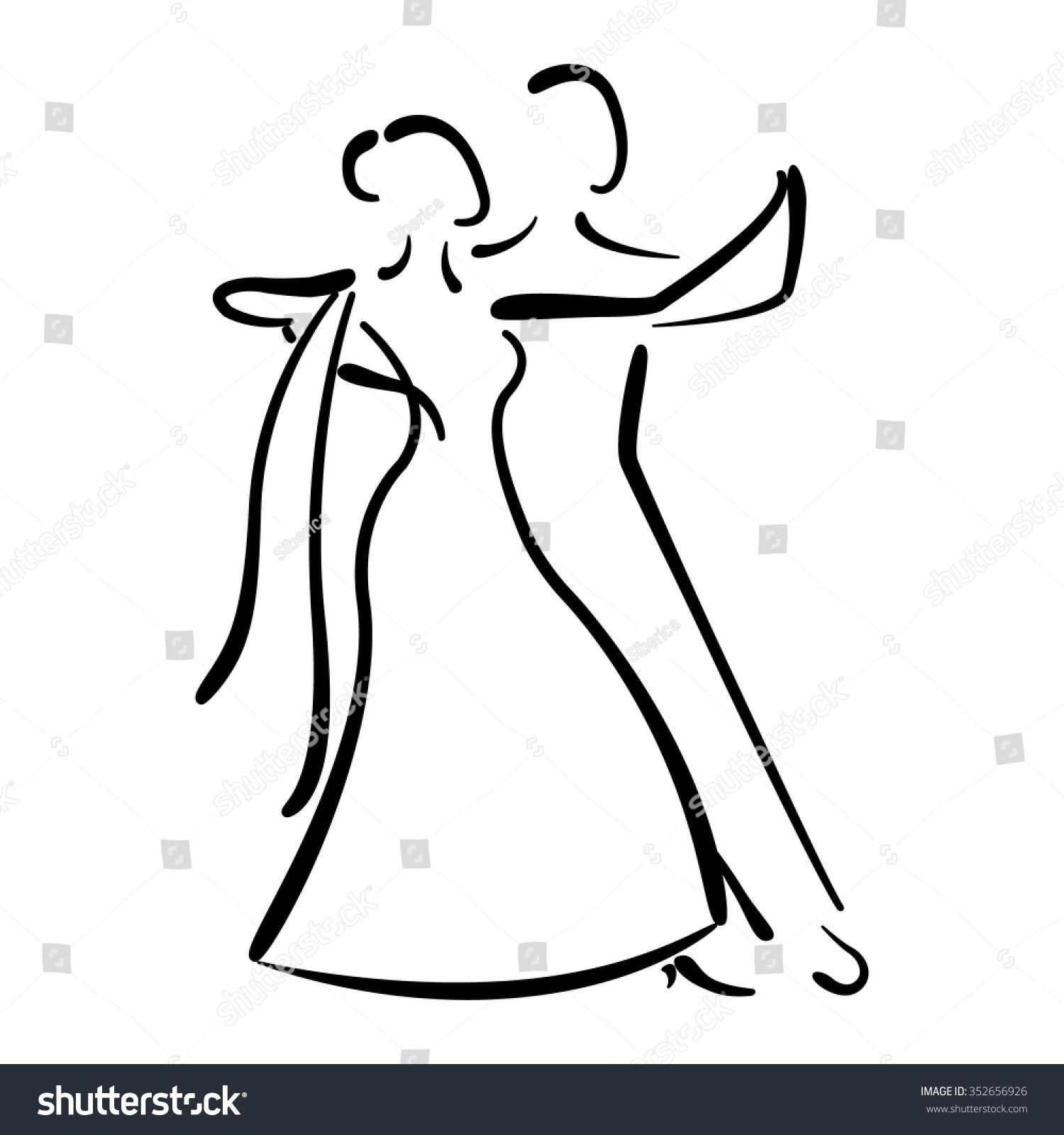 Dancing Couple Logo Isolated On White Stock Vektorgrafik