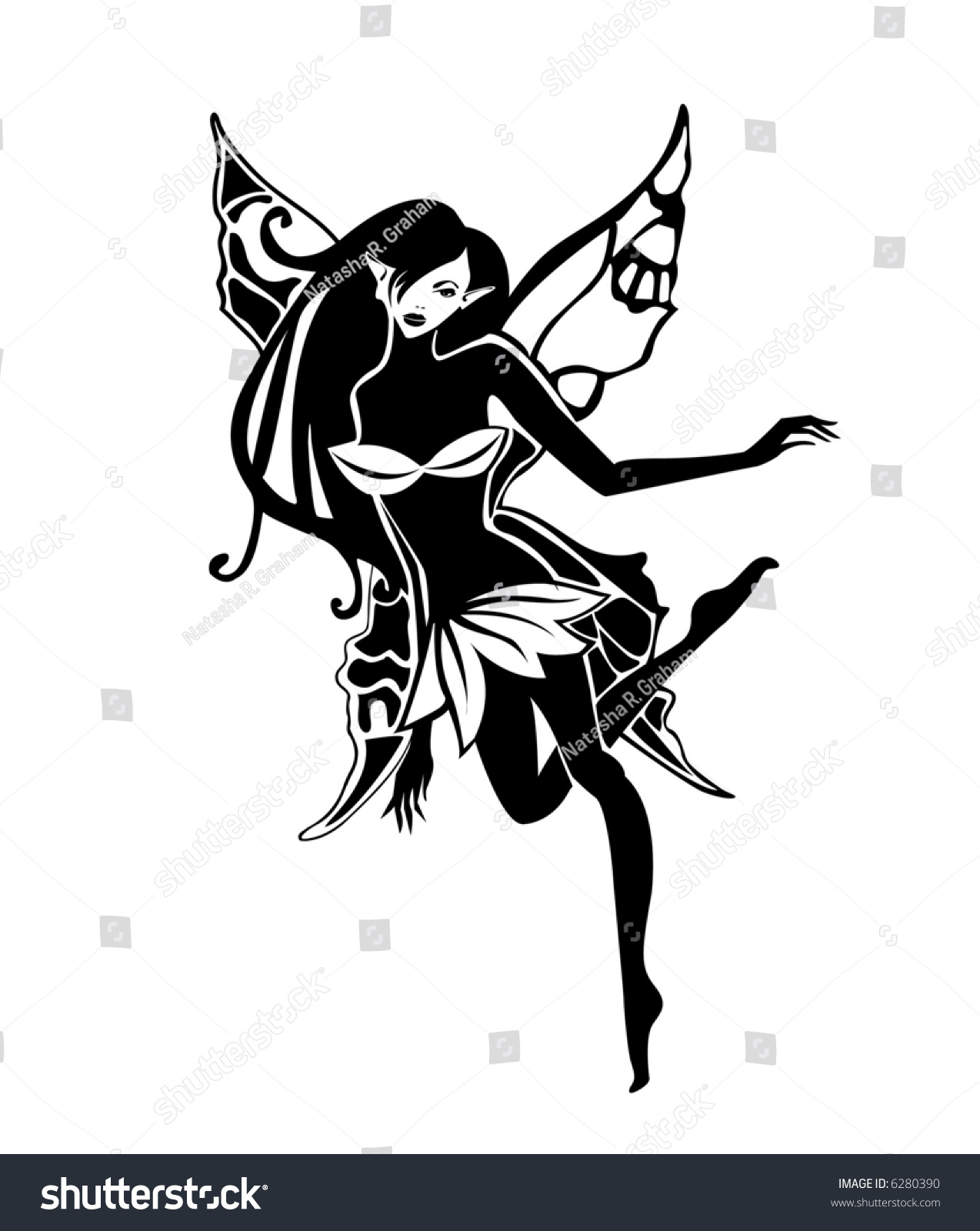 Dancing Fairy Vector Stock Vector 6280390 - Shutterstock